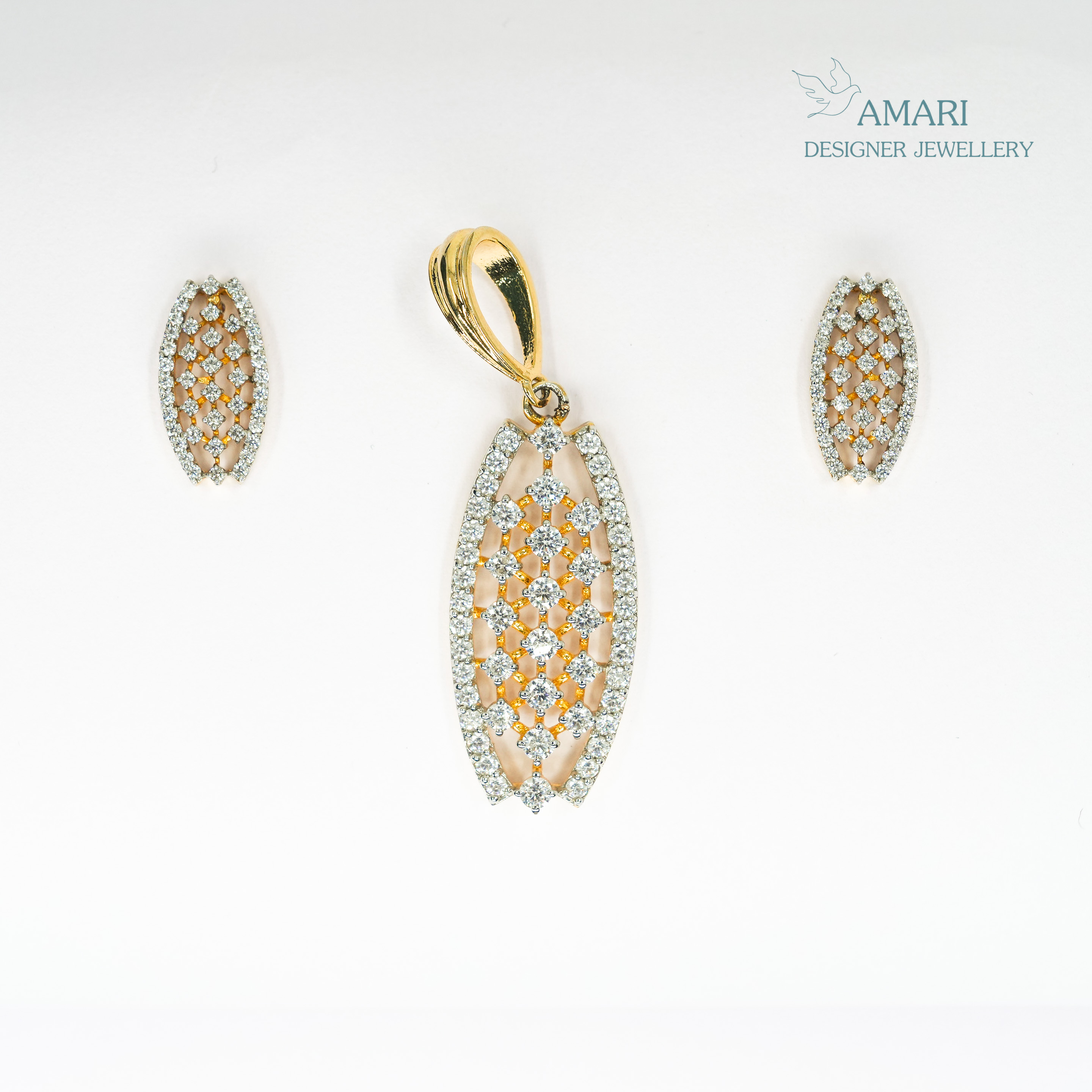 Beautiful Spiral Type Silver Pendant Set -