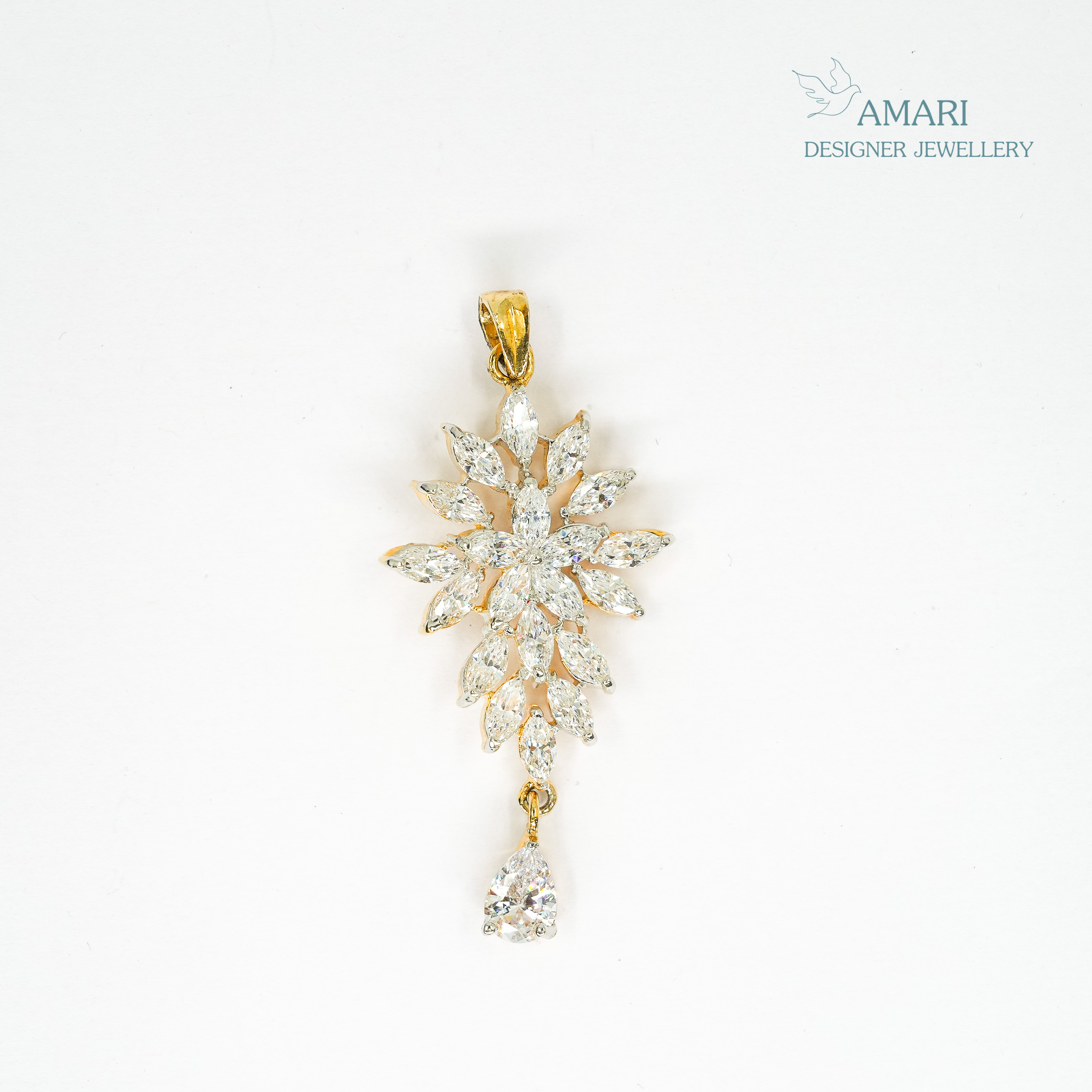 Small Drop Floral Pendant -