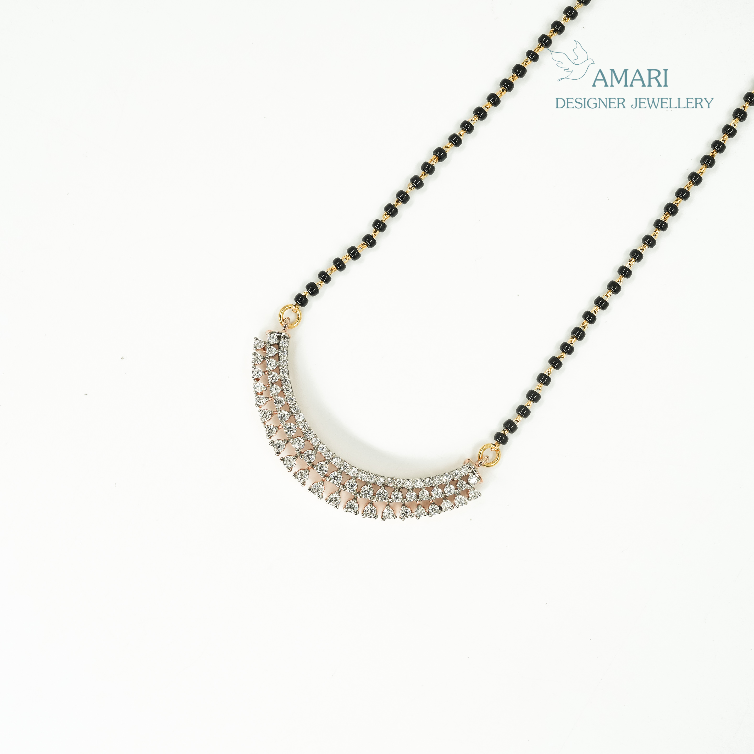 Studded With Floral Mangal Sutra Pendant -