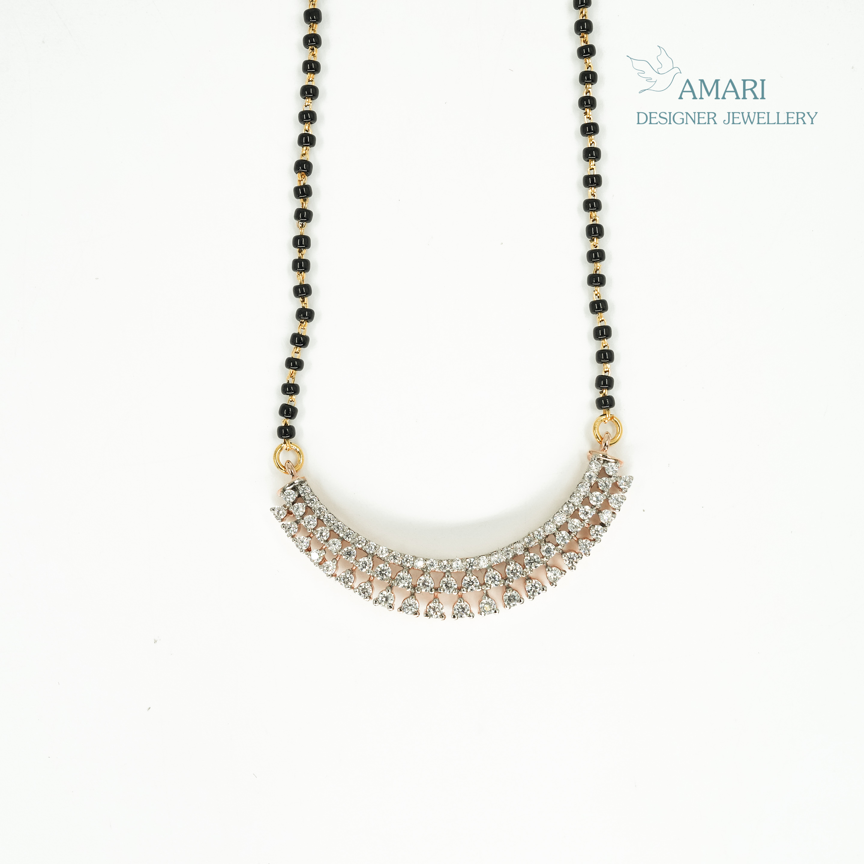 Studded With Floral Mangal Sutra Pendant -
