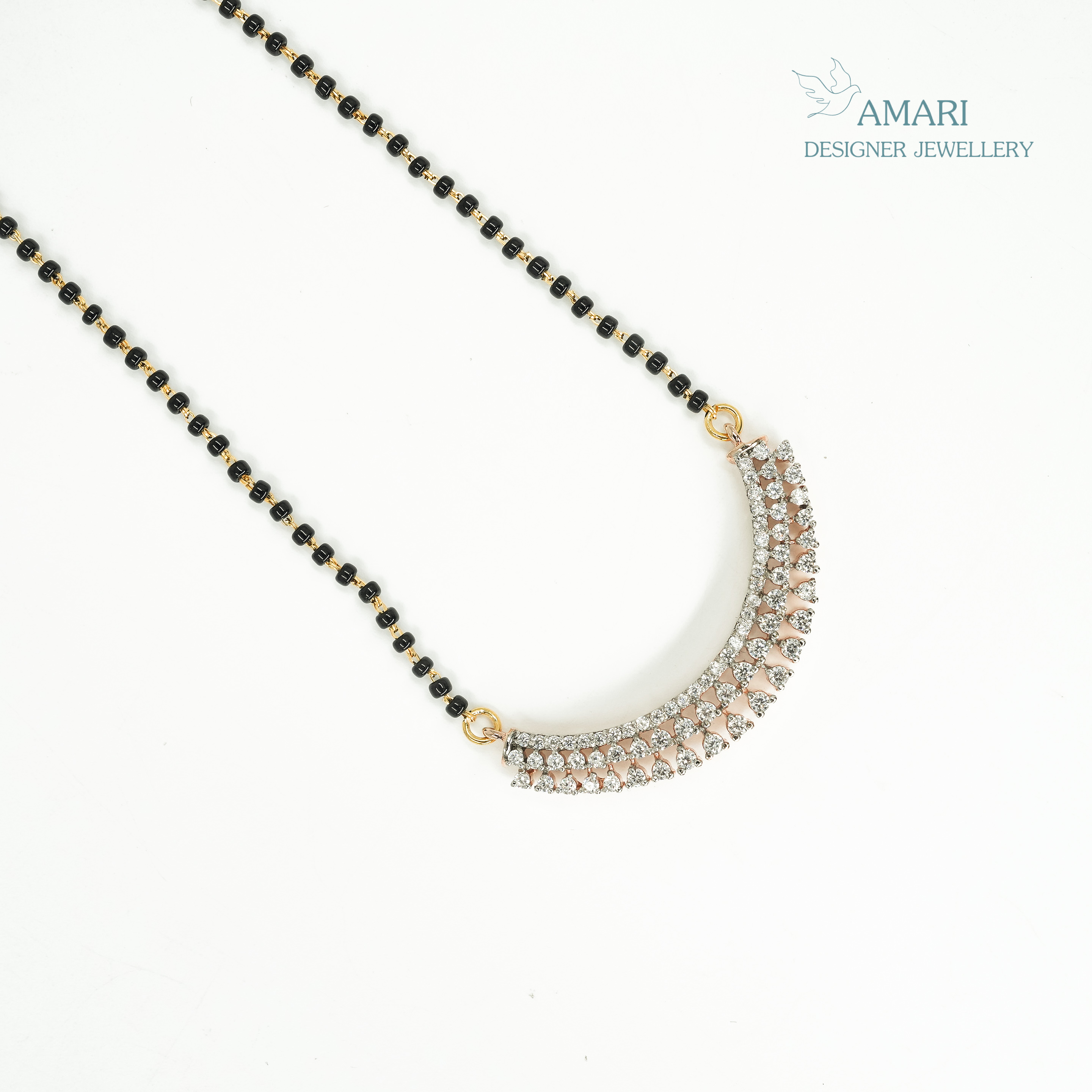 Studded With Floral Mangal Sutra Pendant -