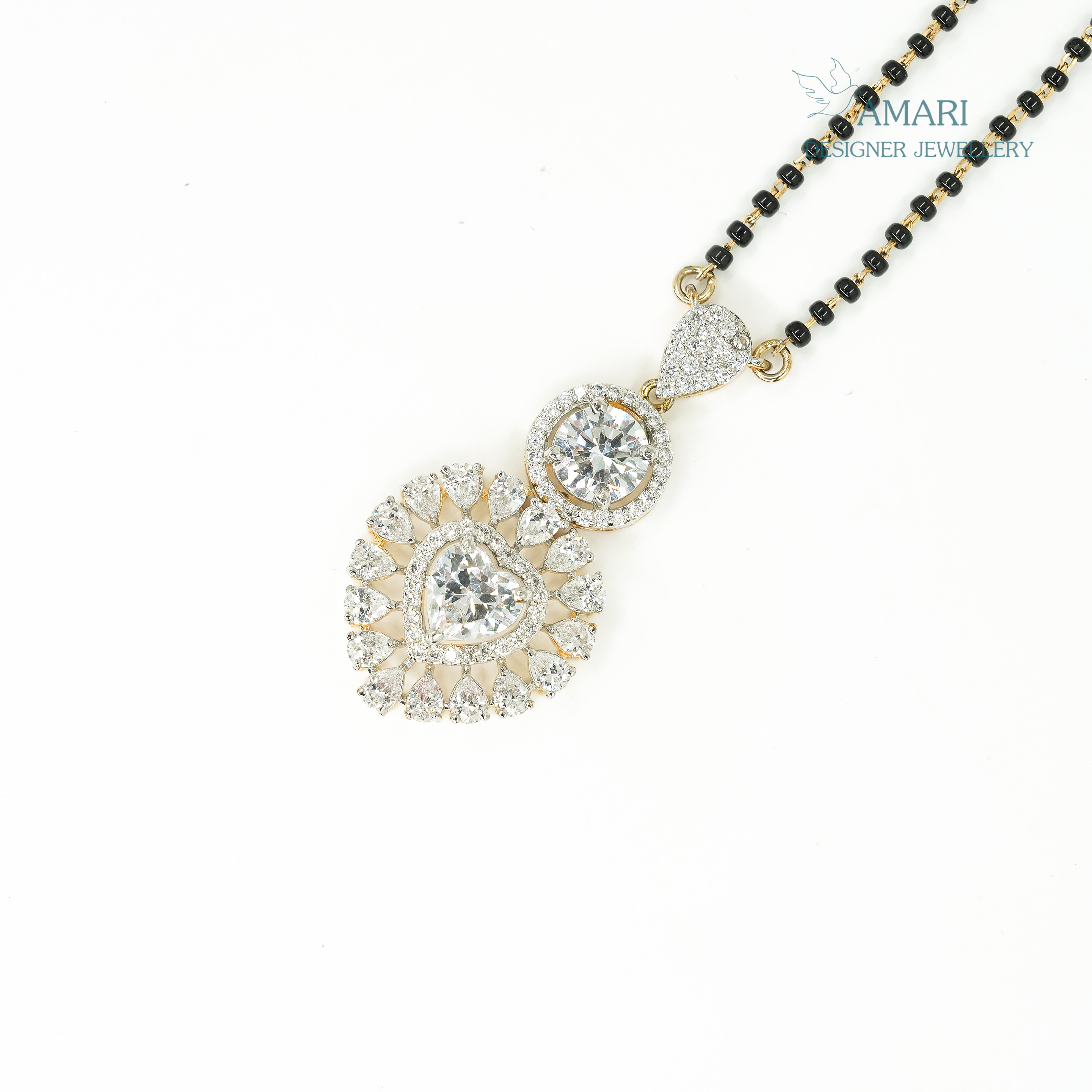 Heart Shape With Round Mangal Sutra Pendant -