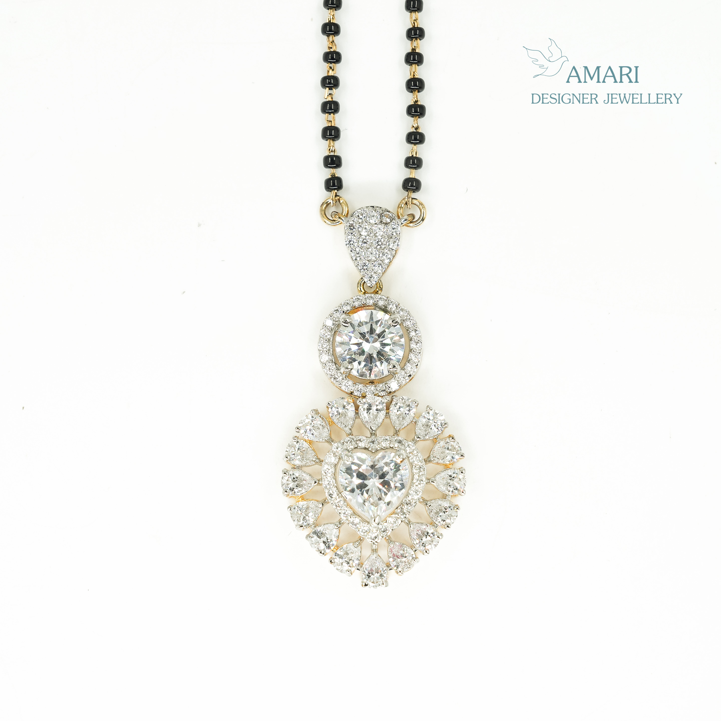 Heart Shape With Round Mangal Sutra Pendant -