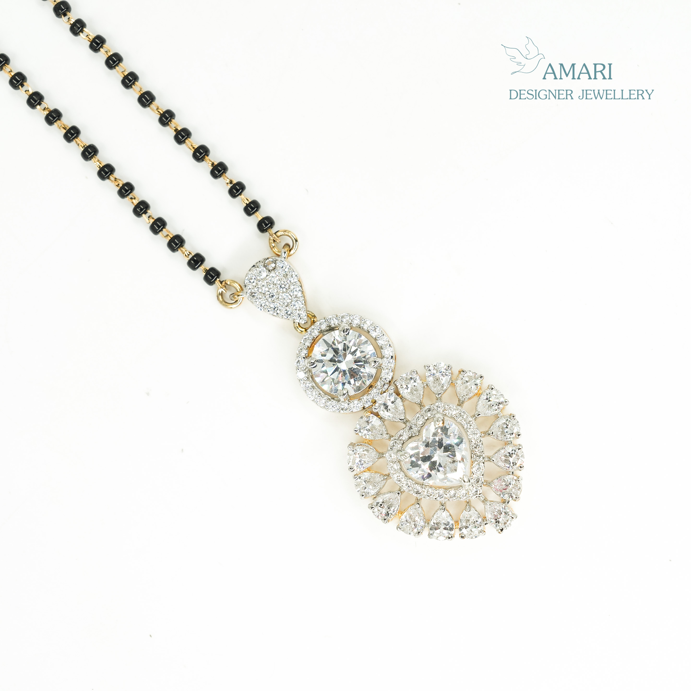 Heart Shape With Round Mangal Sutra Pendant -