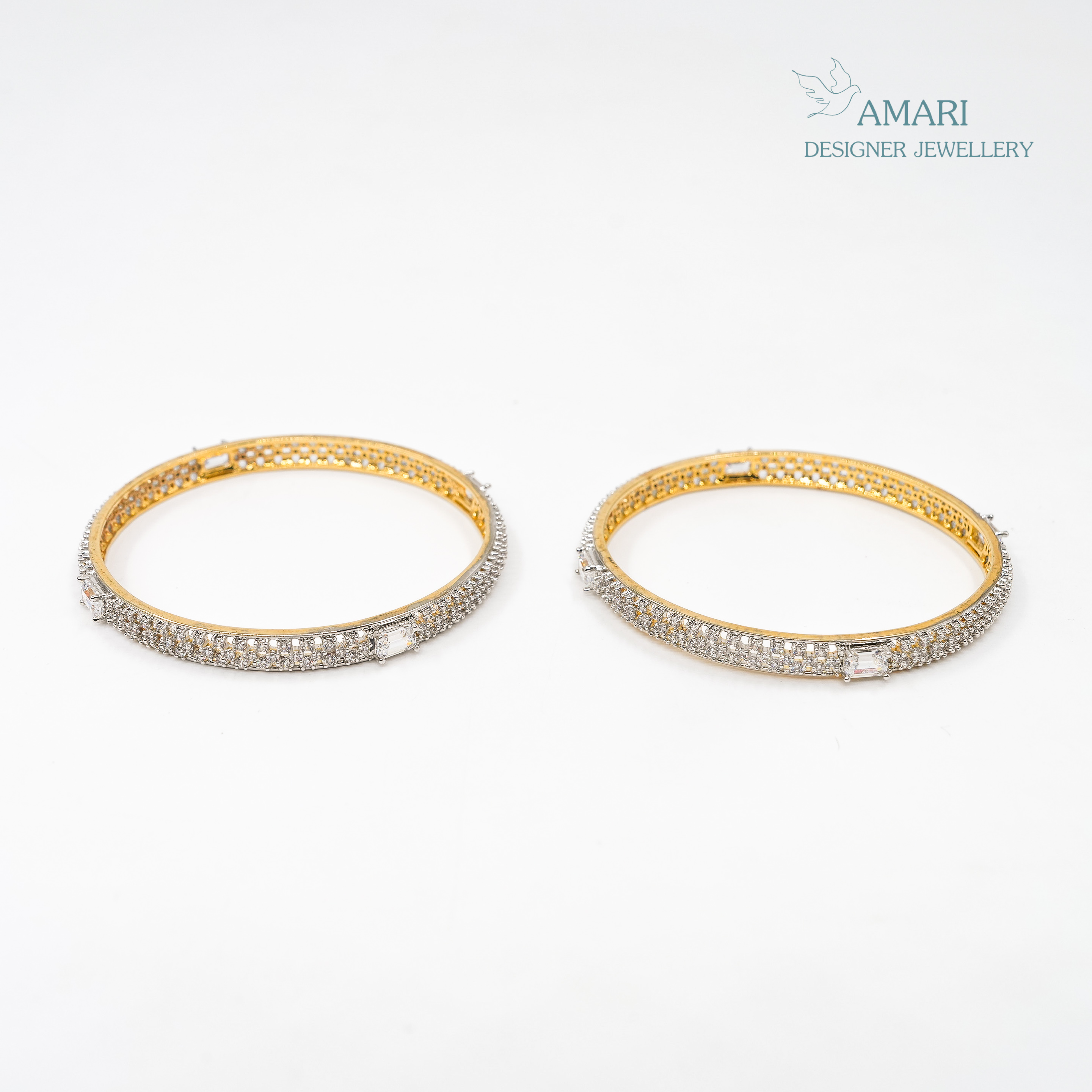 Woven Sparkles Silver Bangles -