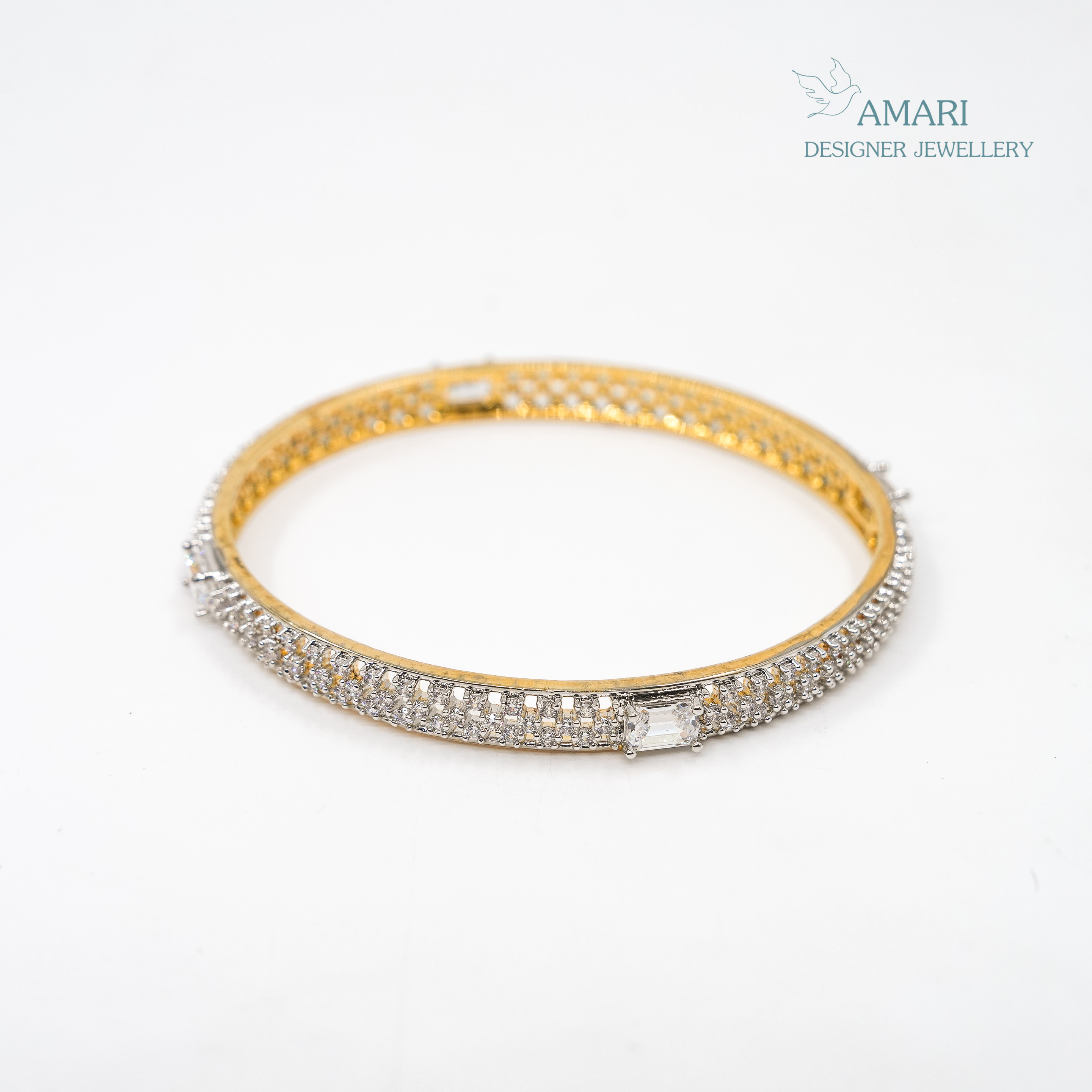 Woven Sparkles Silver Bangles -