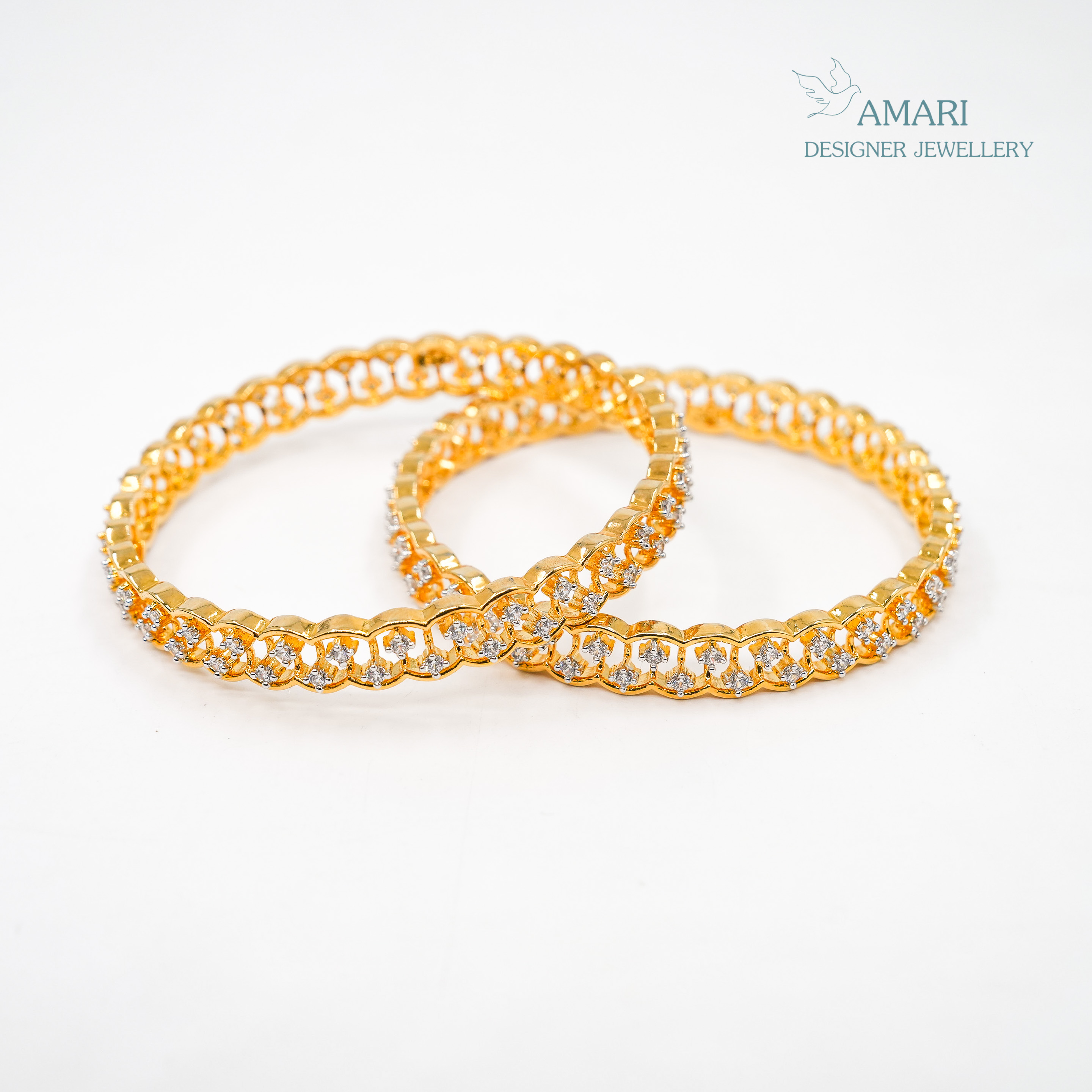 Perfect Sparkler Silver Bangles -