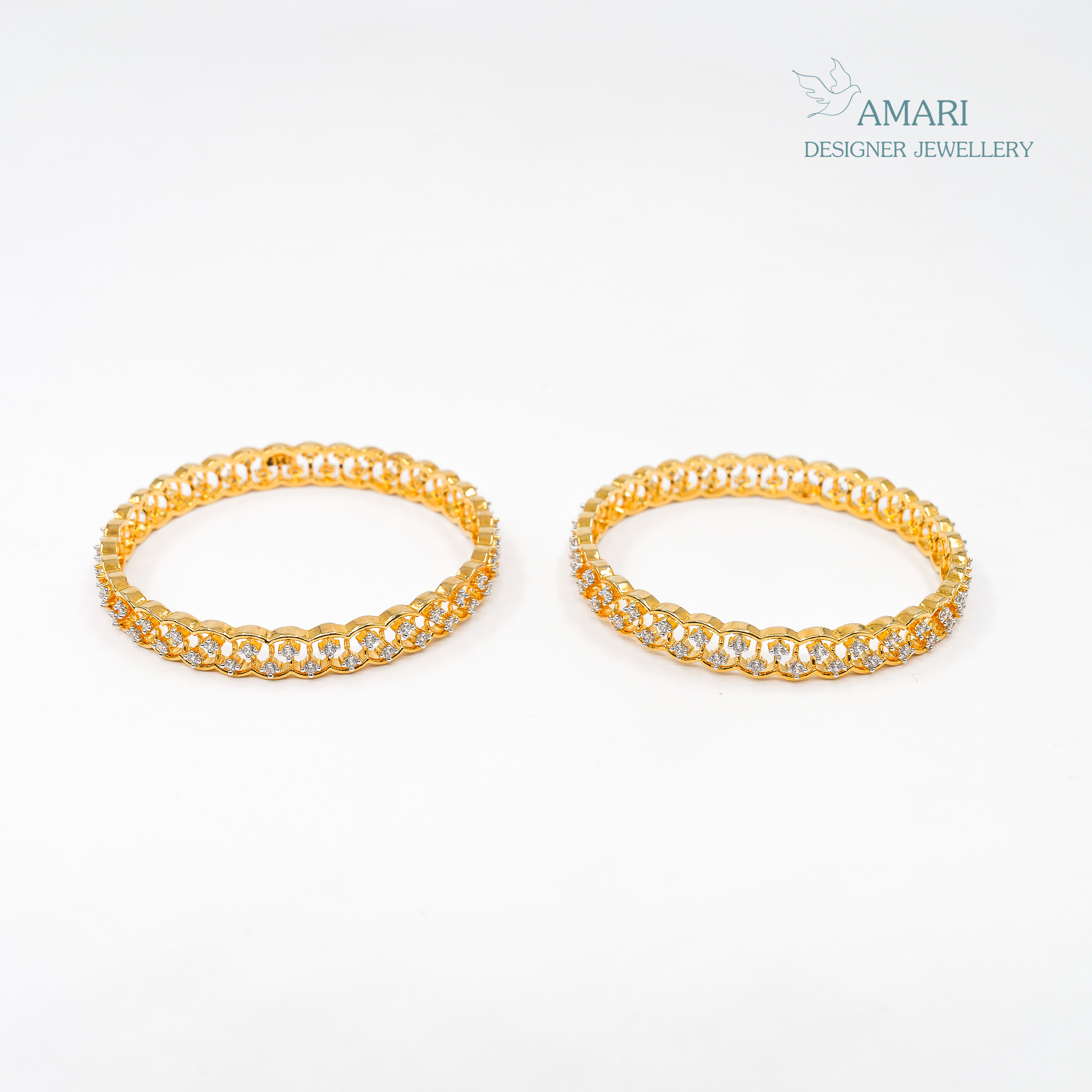 Perfect Sparkler Silver Bangles -