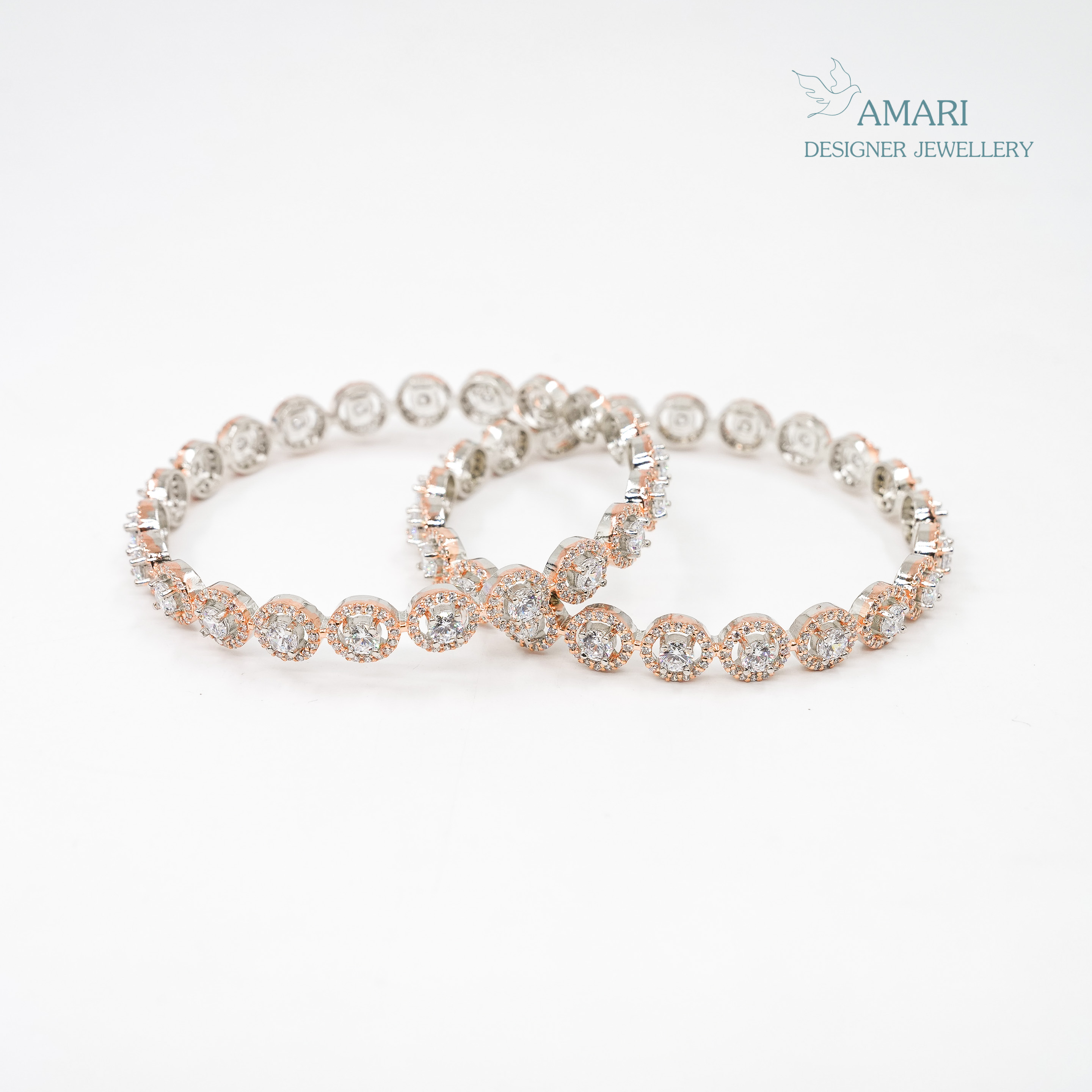 Woven Sparkles Silver Bangles -