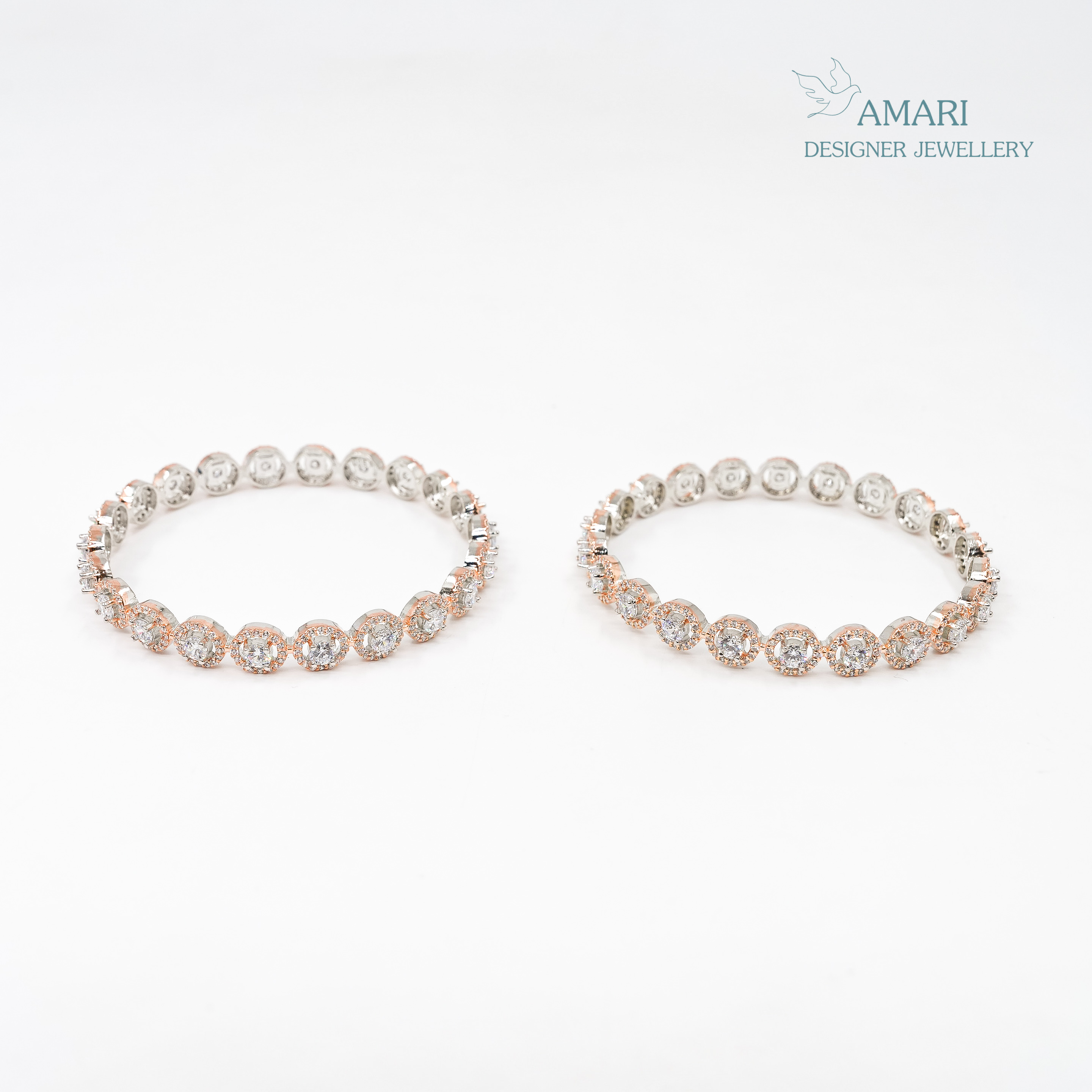 Woven Sparkles Silver Bangles -