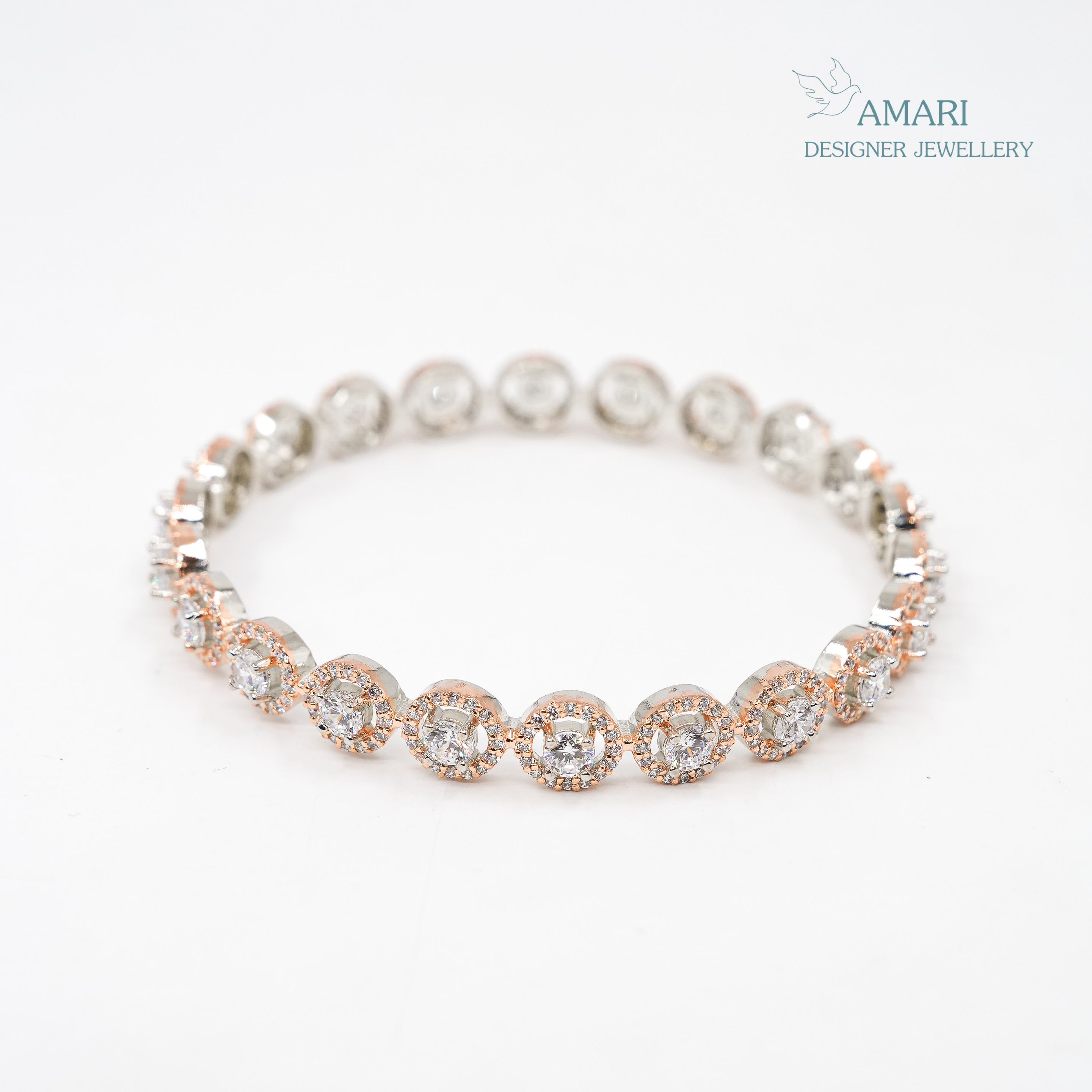 Woven Sparkles Silver Bangles -