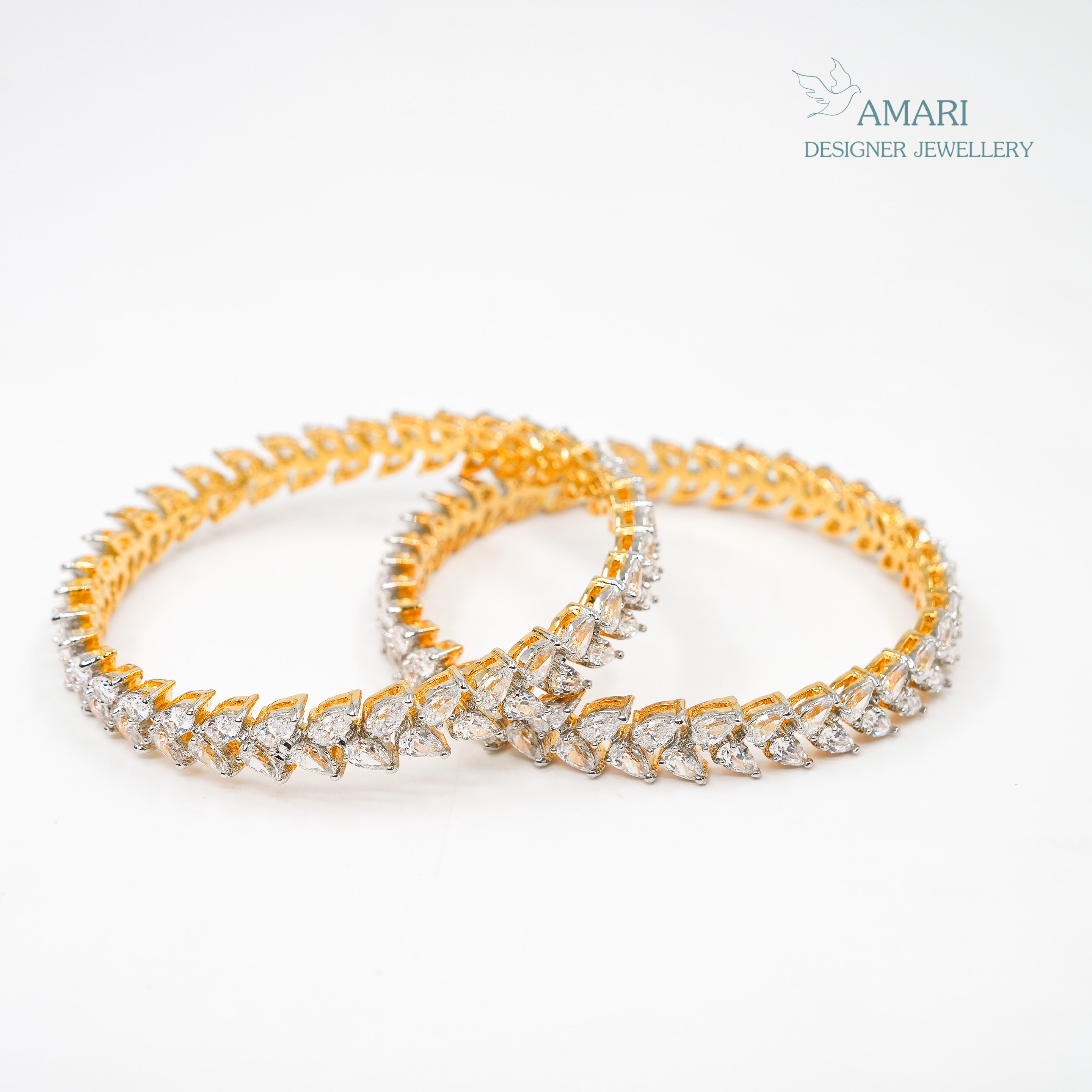 Elegant With Leaf Shape Silver Bangles -