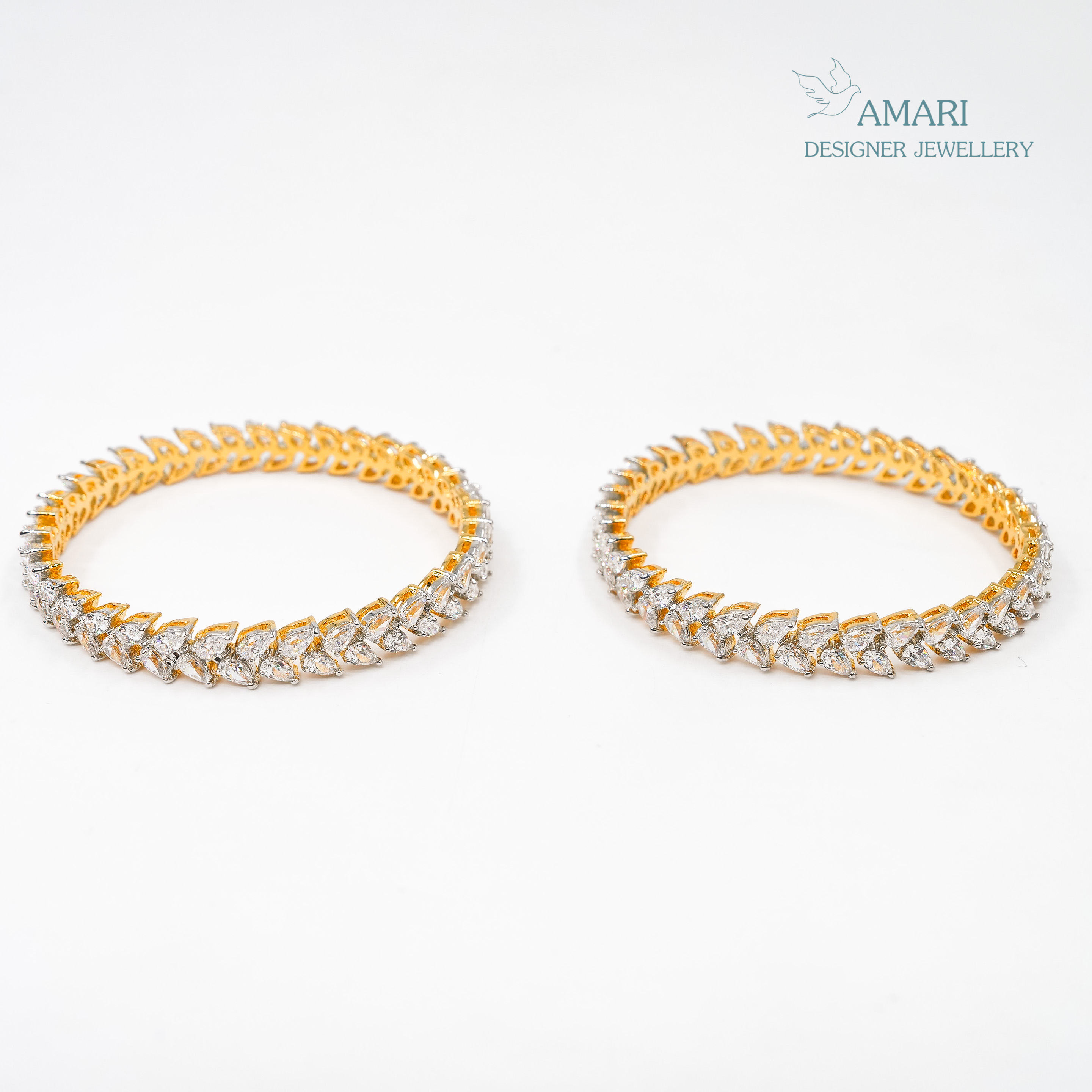 Elegant With Leaf Shape Silver Bangles -