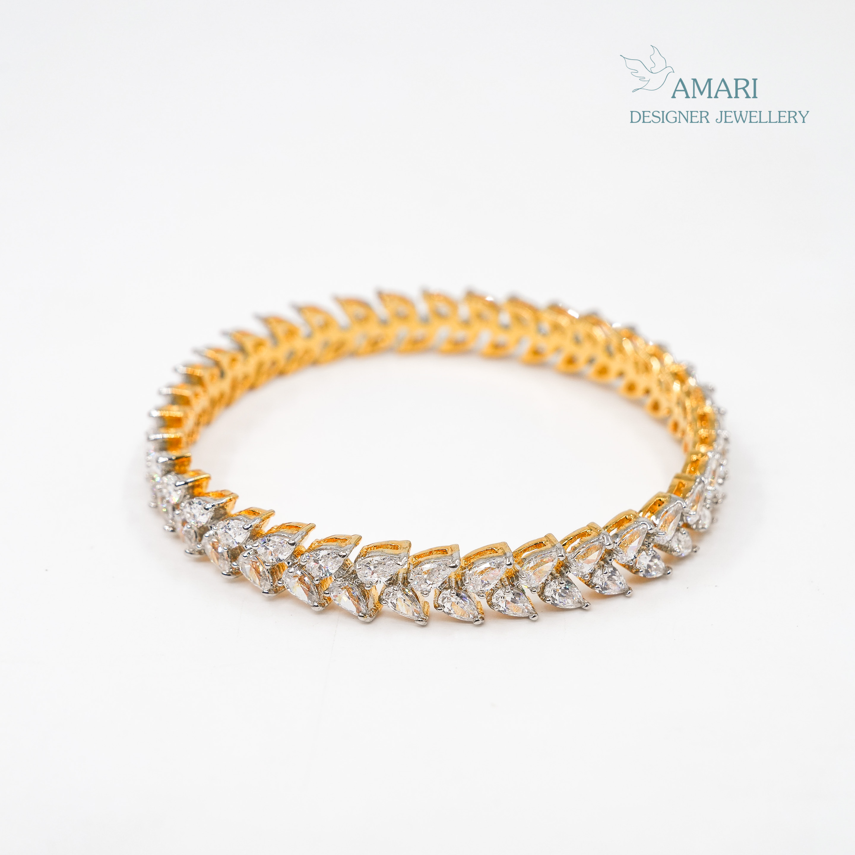 Elegant With Leaf Shape Silver Bangles -