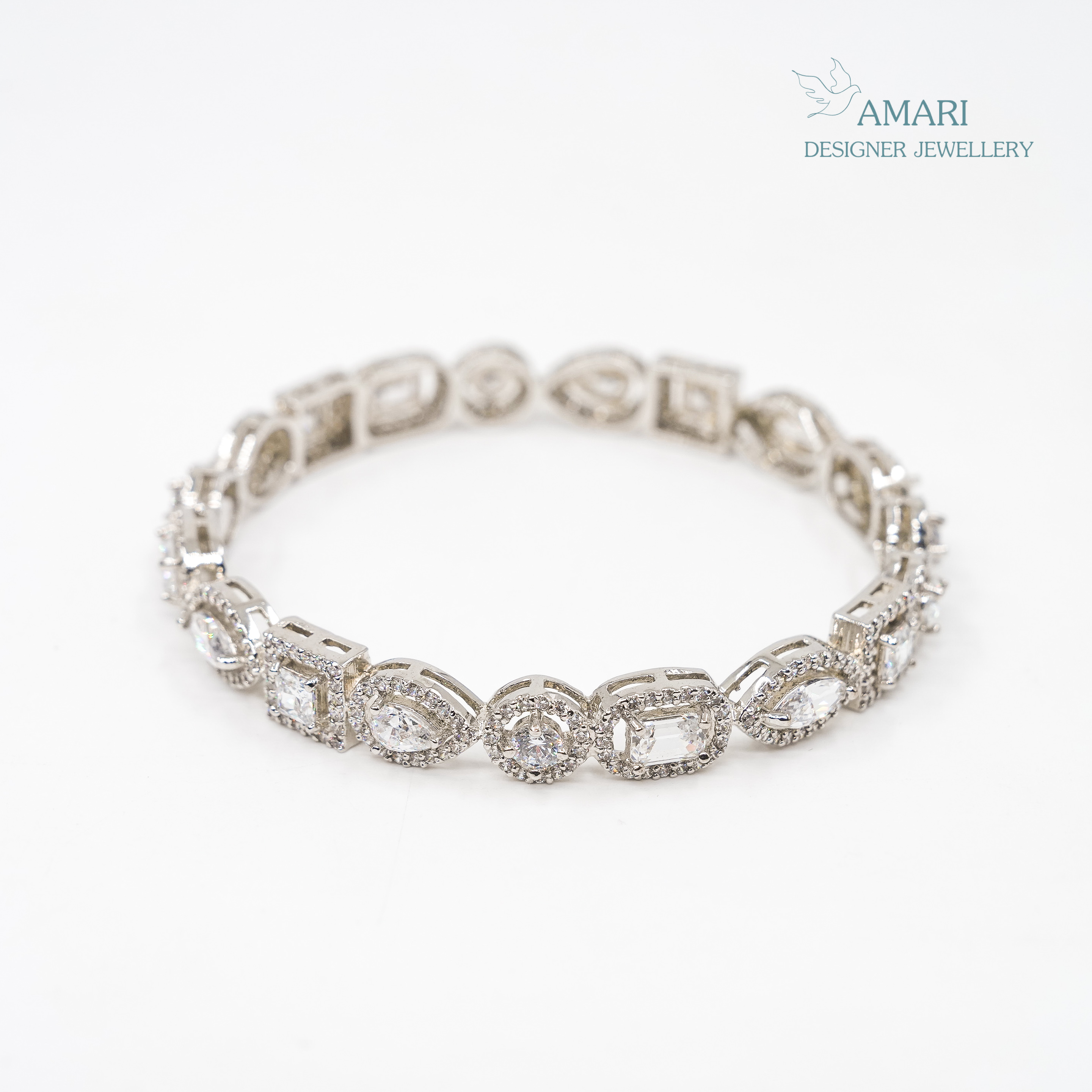 Beautiful Multi Studded Silver Bangles -