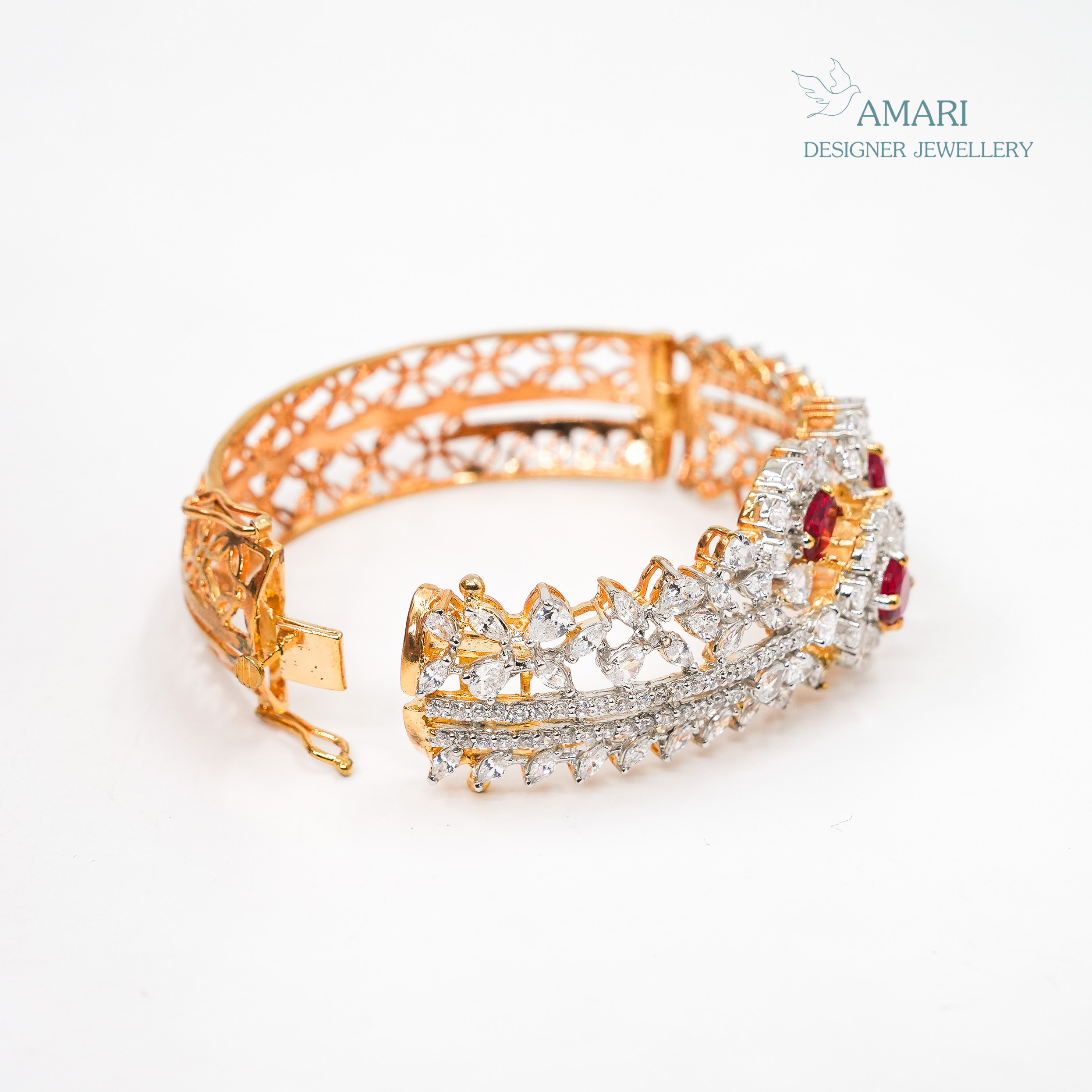 Beautiful Heavy Emerald Kada Bracelet -