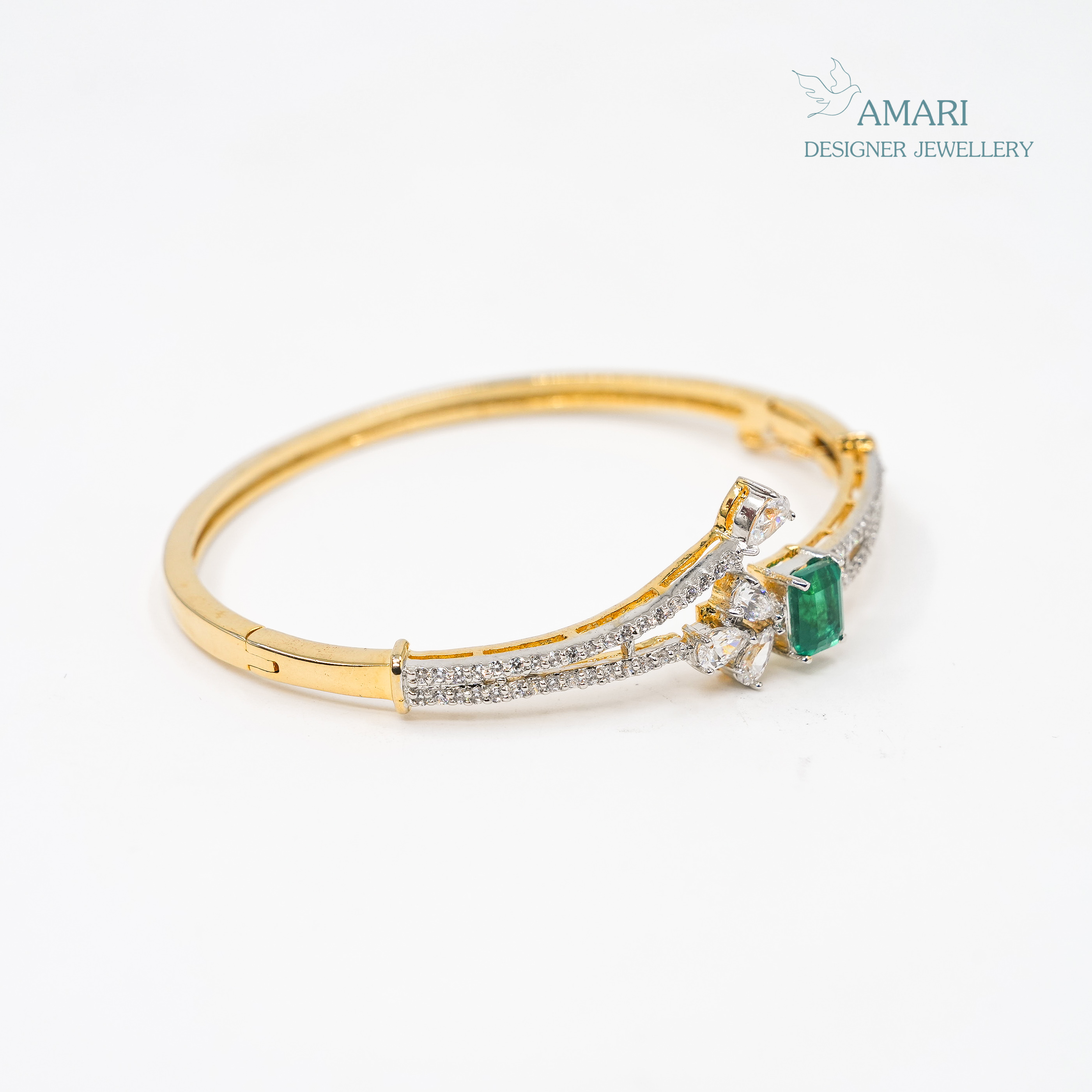 Elegant Multi Crystals Kada Bracelet -