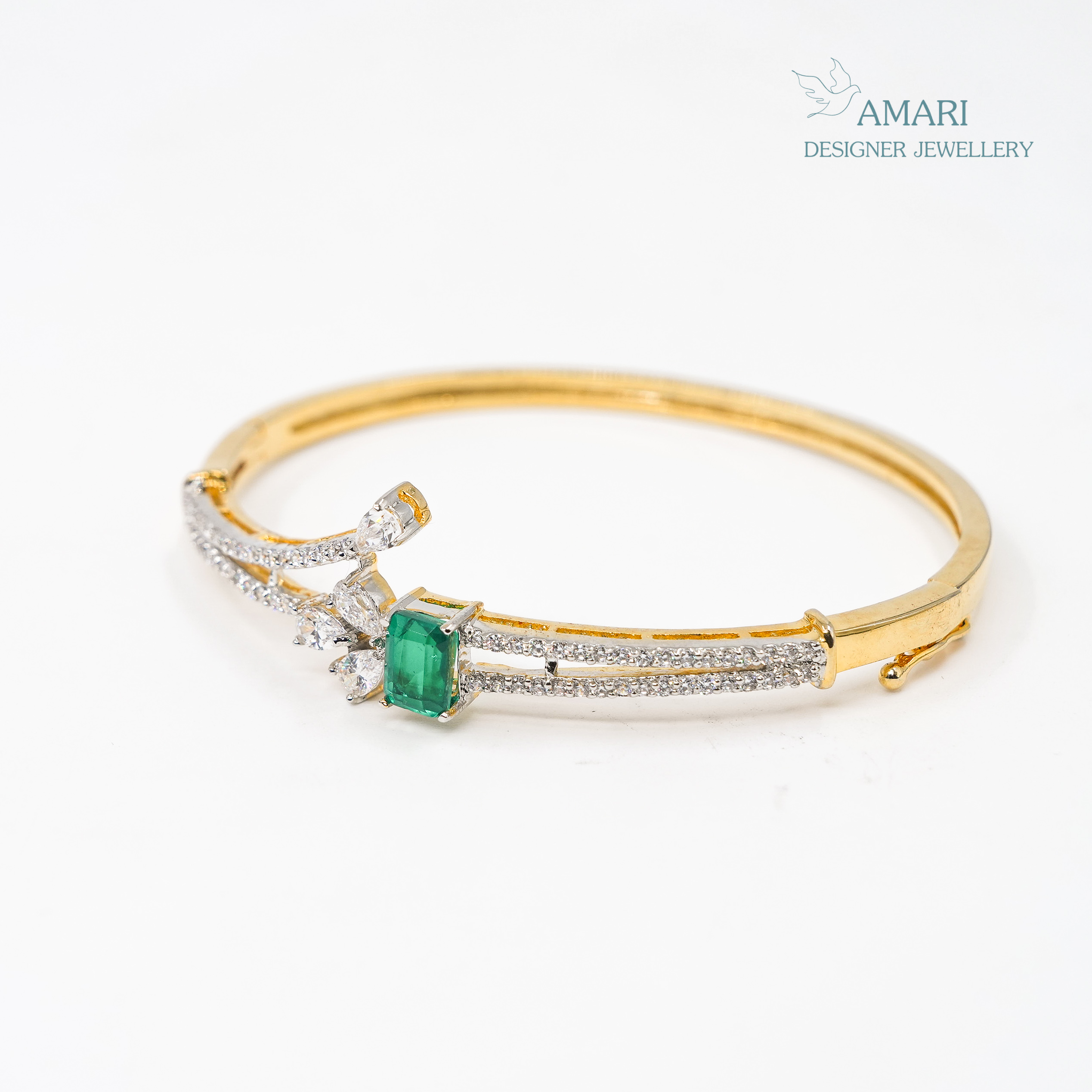 Elegant Multi Crystals Kada Bracelet -