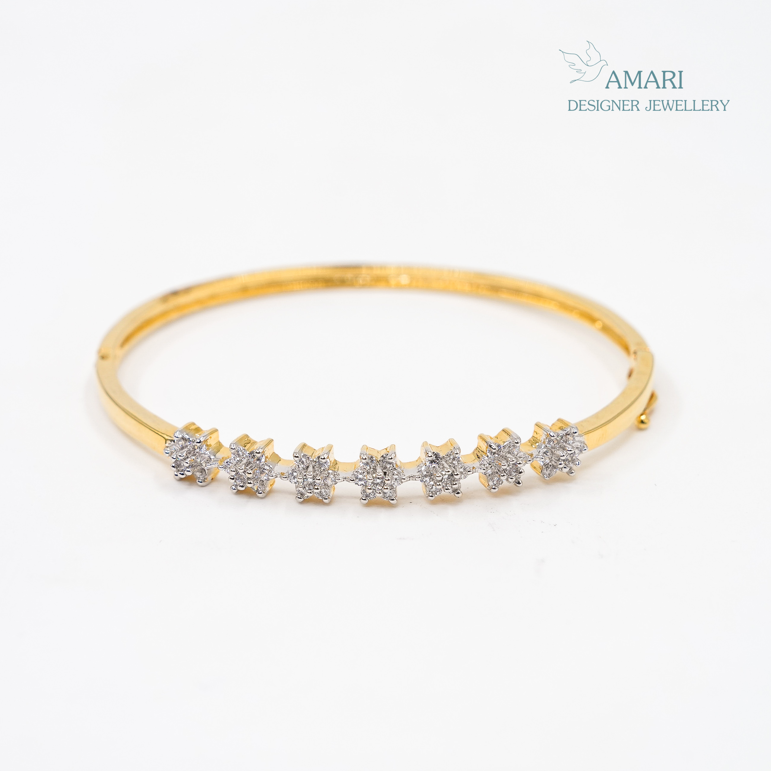 Elegant Small Flower Kada Bracelet -
