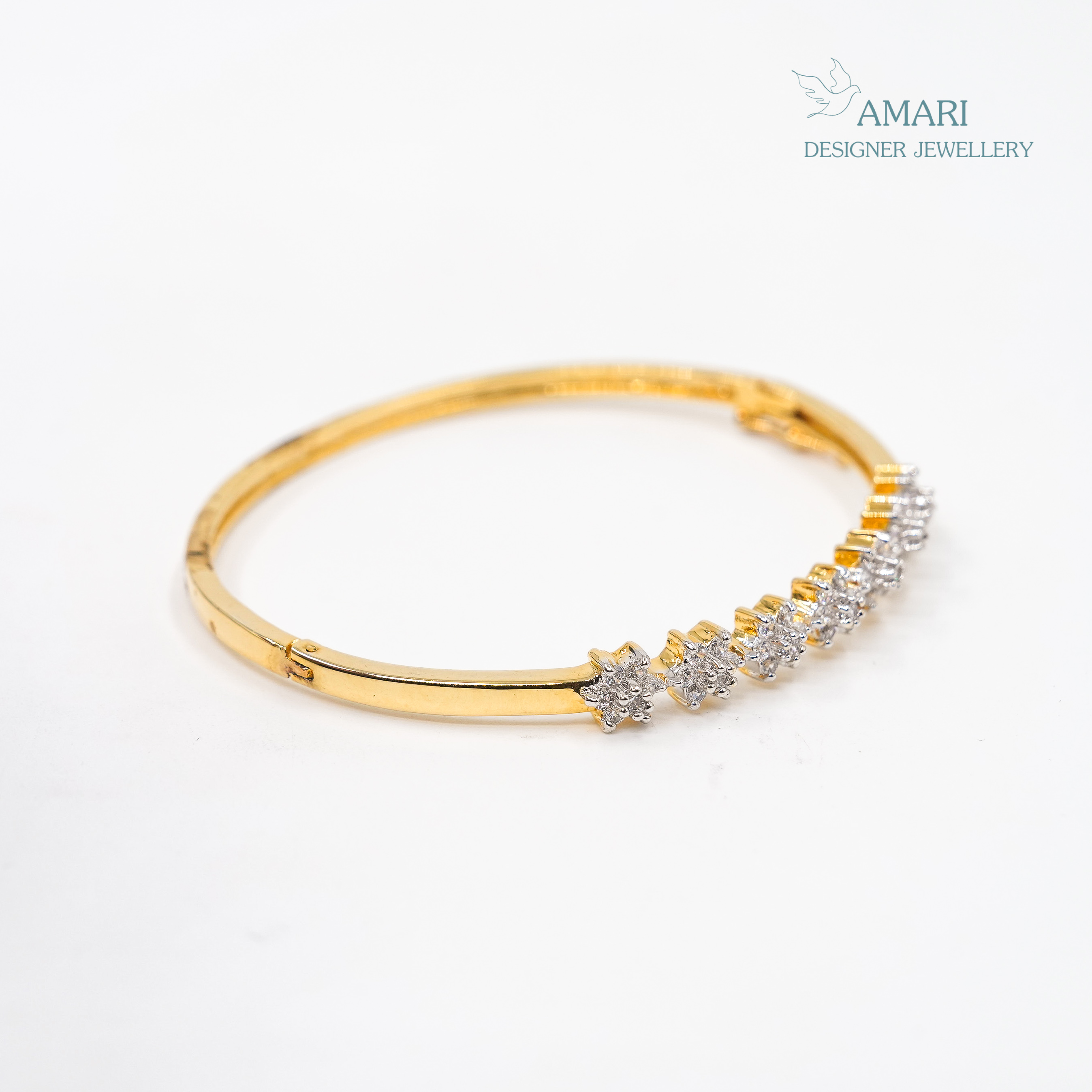 Elegant Small Flower Kada Bracelet -