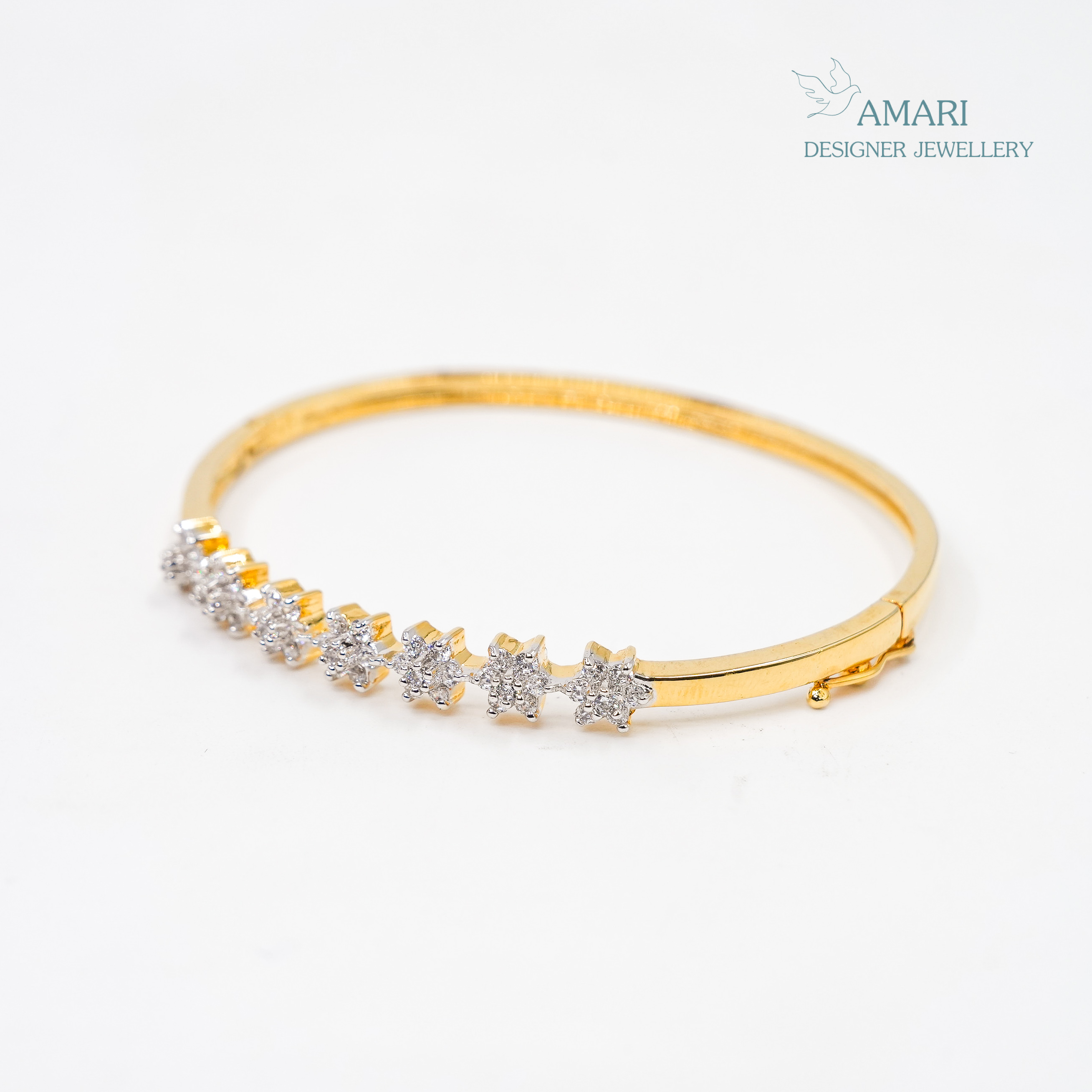 Elegant Small Flower Kada Bracelet -