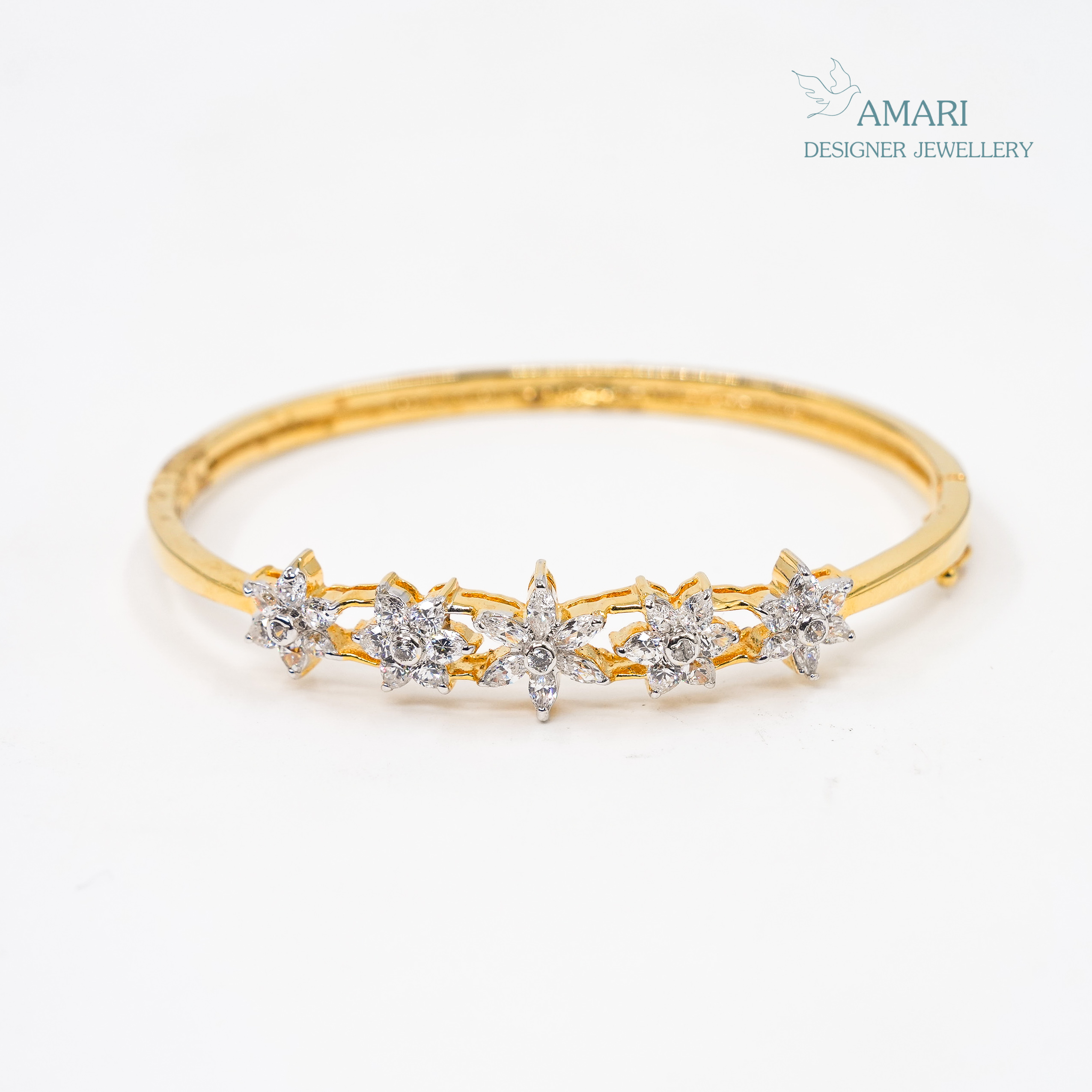 Elegant Flower Kada Bracelet