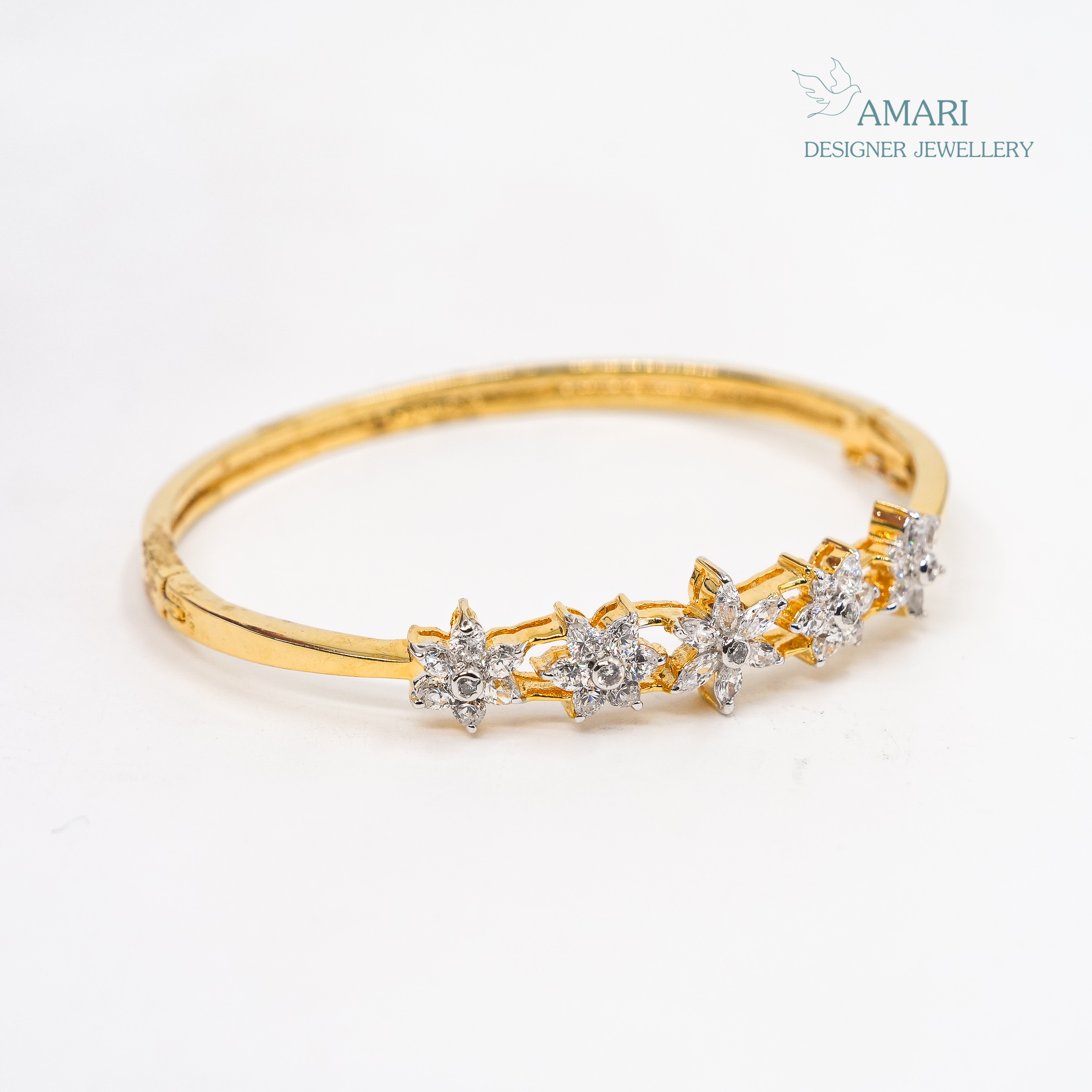 Elegant Flower Kada Bracelet - Kada Bracelets