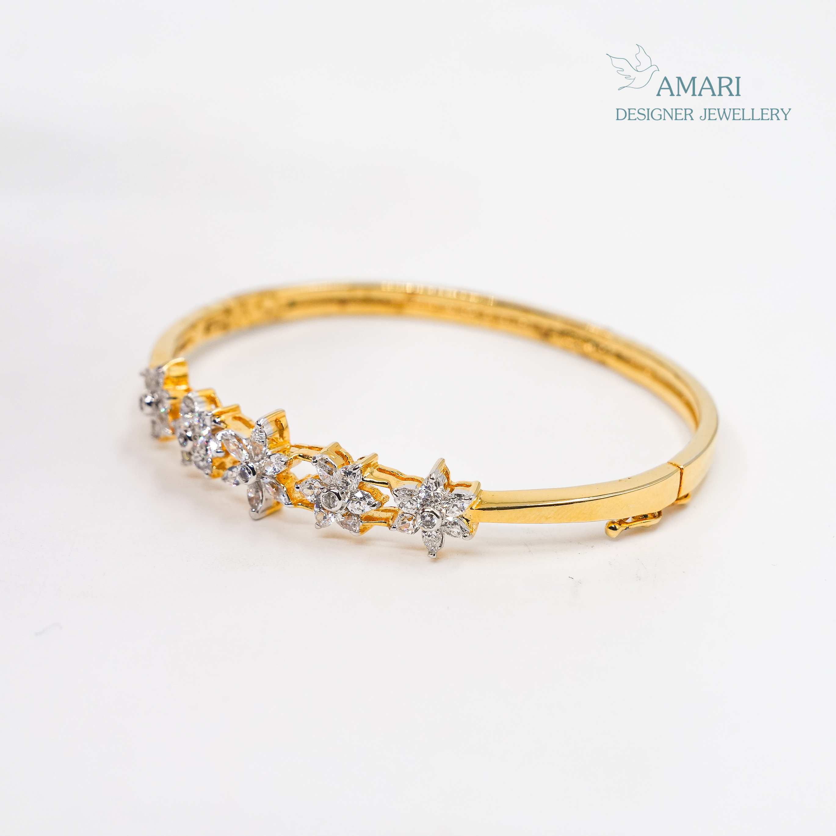 Elegant Flower Kada Bracelet - Kada Bracelets