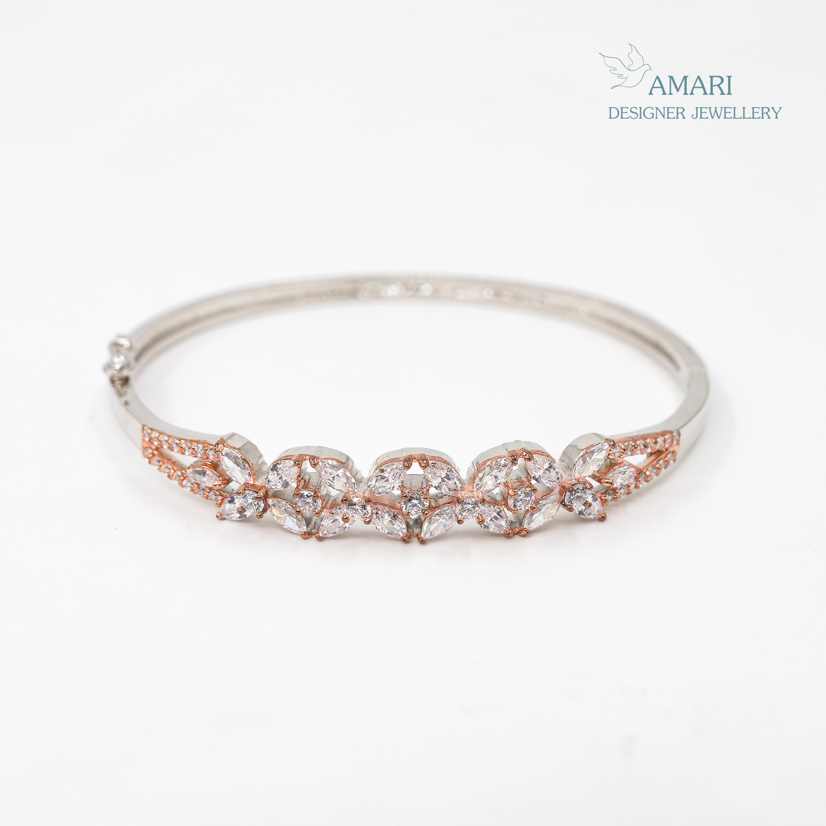 Embellished Floral Kada Bracelet -