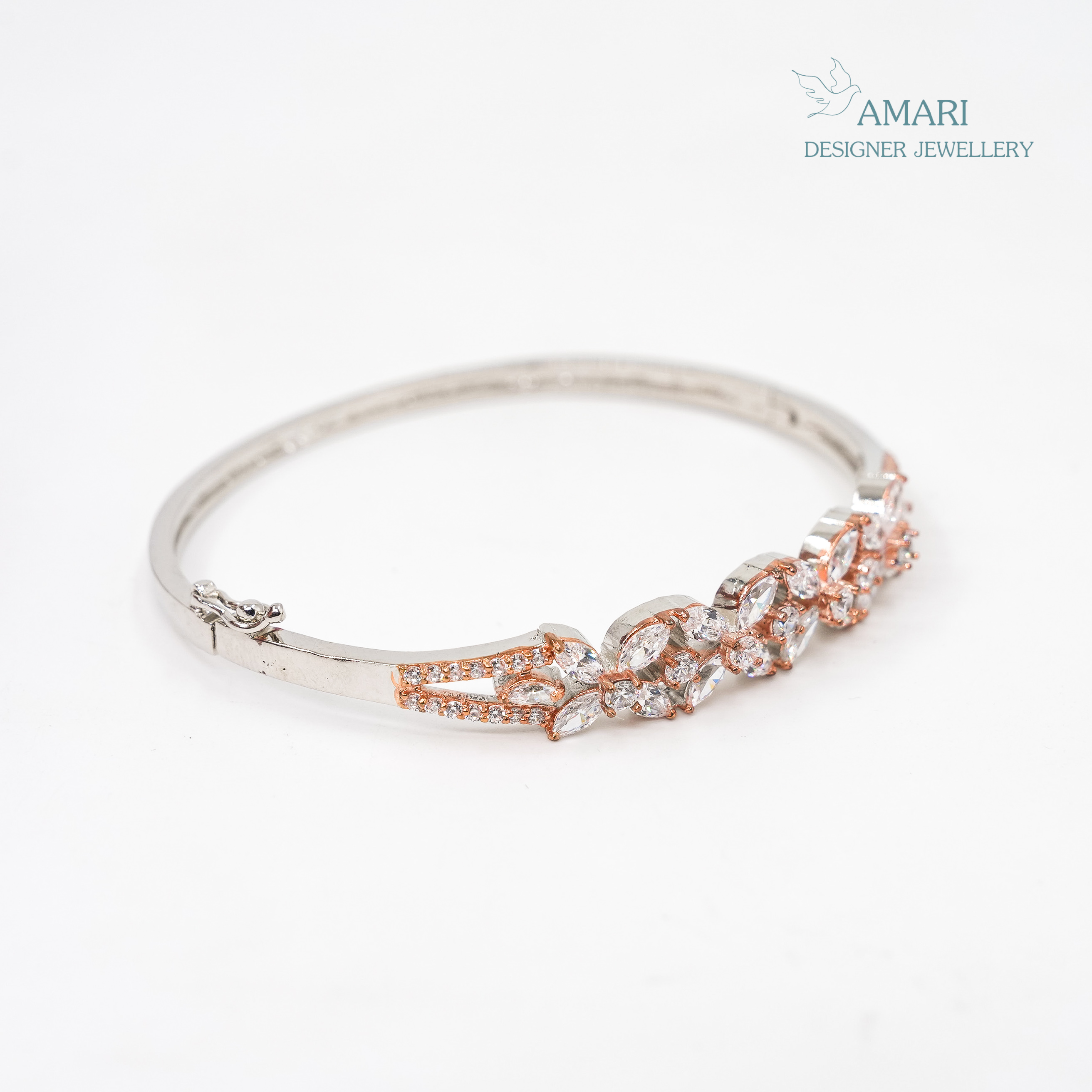 Embellished Floral Kada Bracelet -