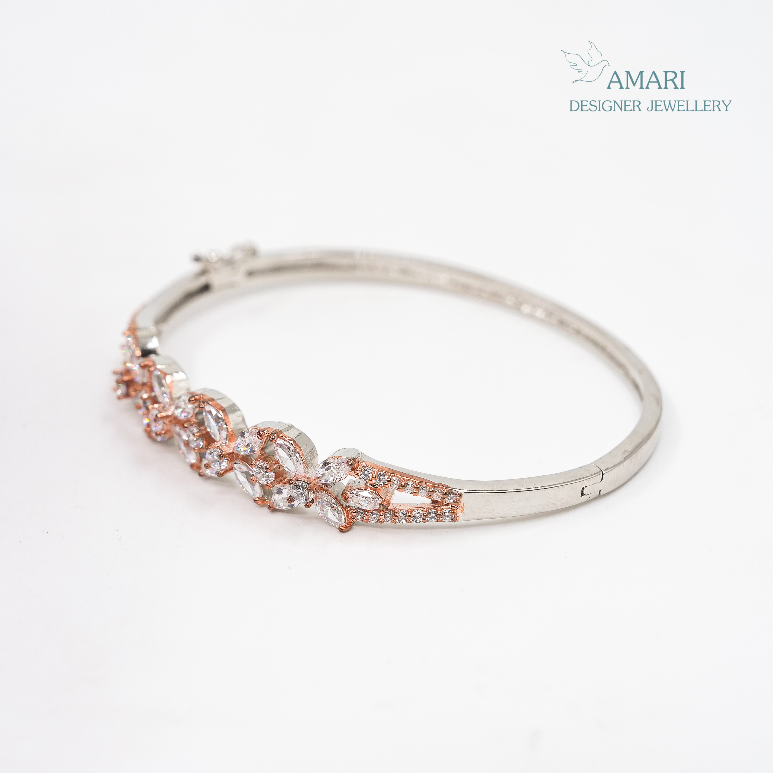 Embellished Floral Kada Bracelet -