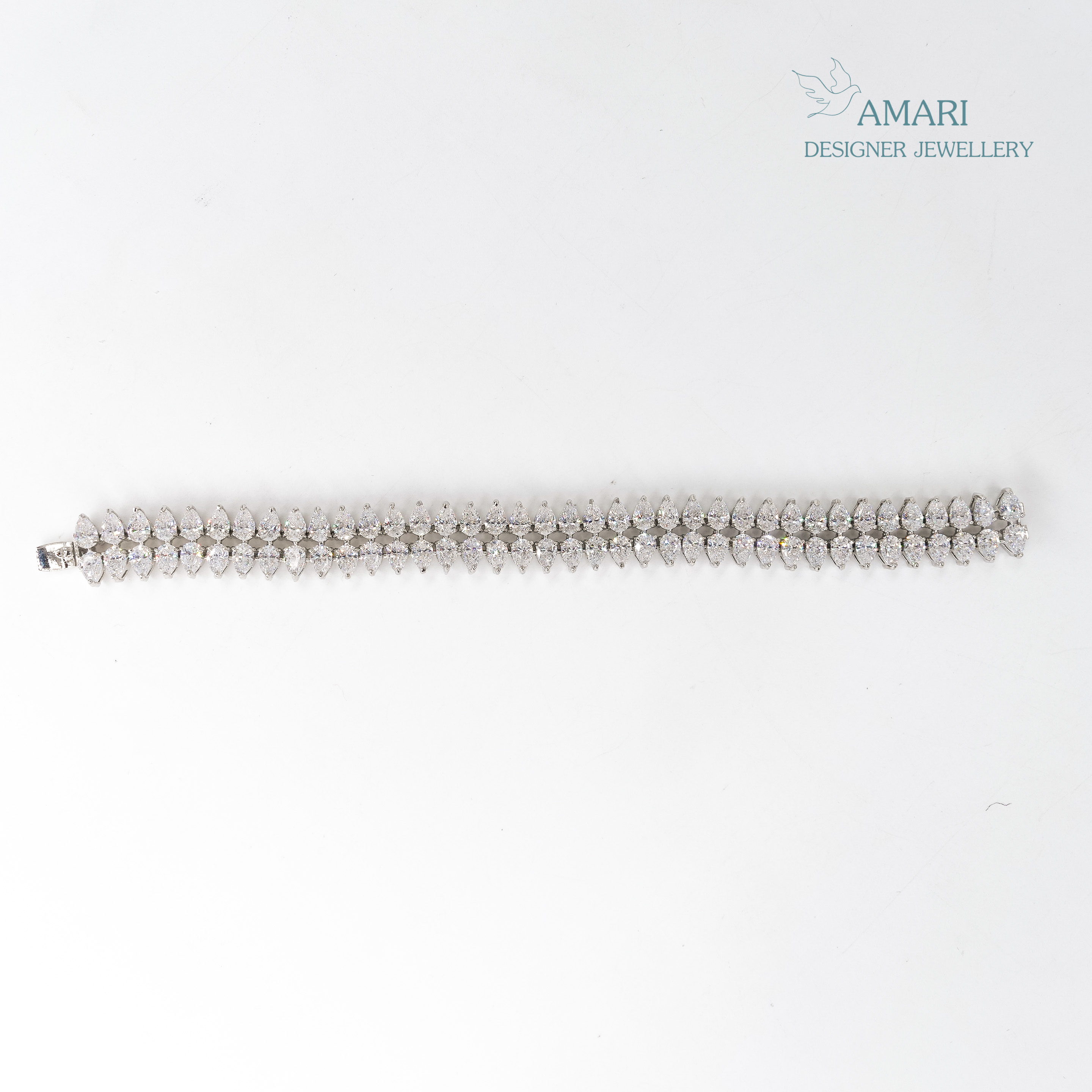 Sparkling Thick Silver Tennis Bracelet -