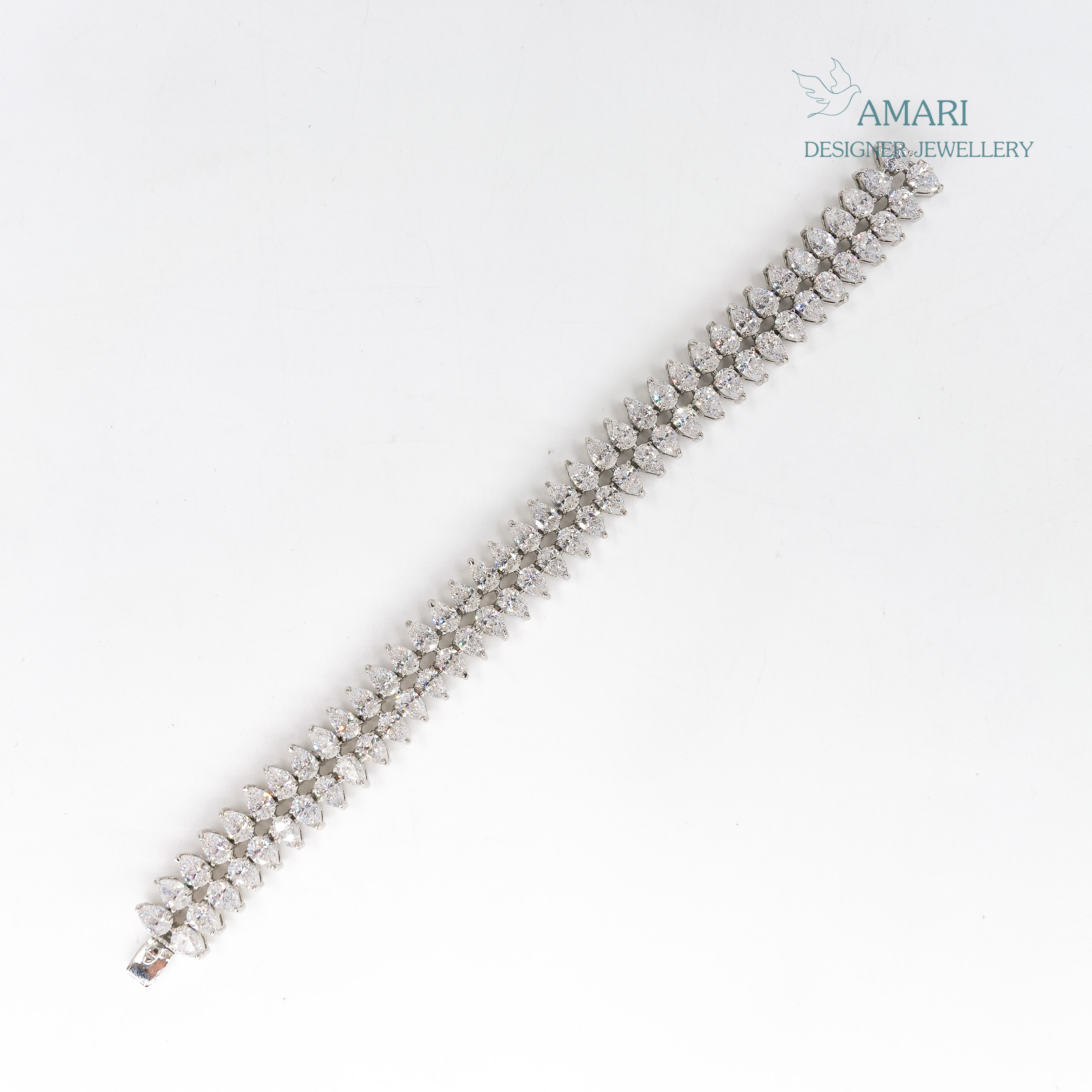 Sparkling Thick Silver Tennis Bracelet -