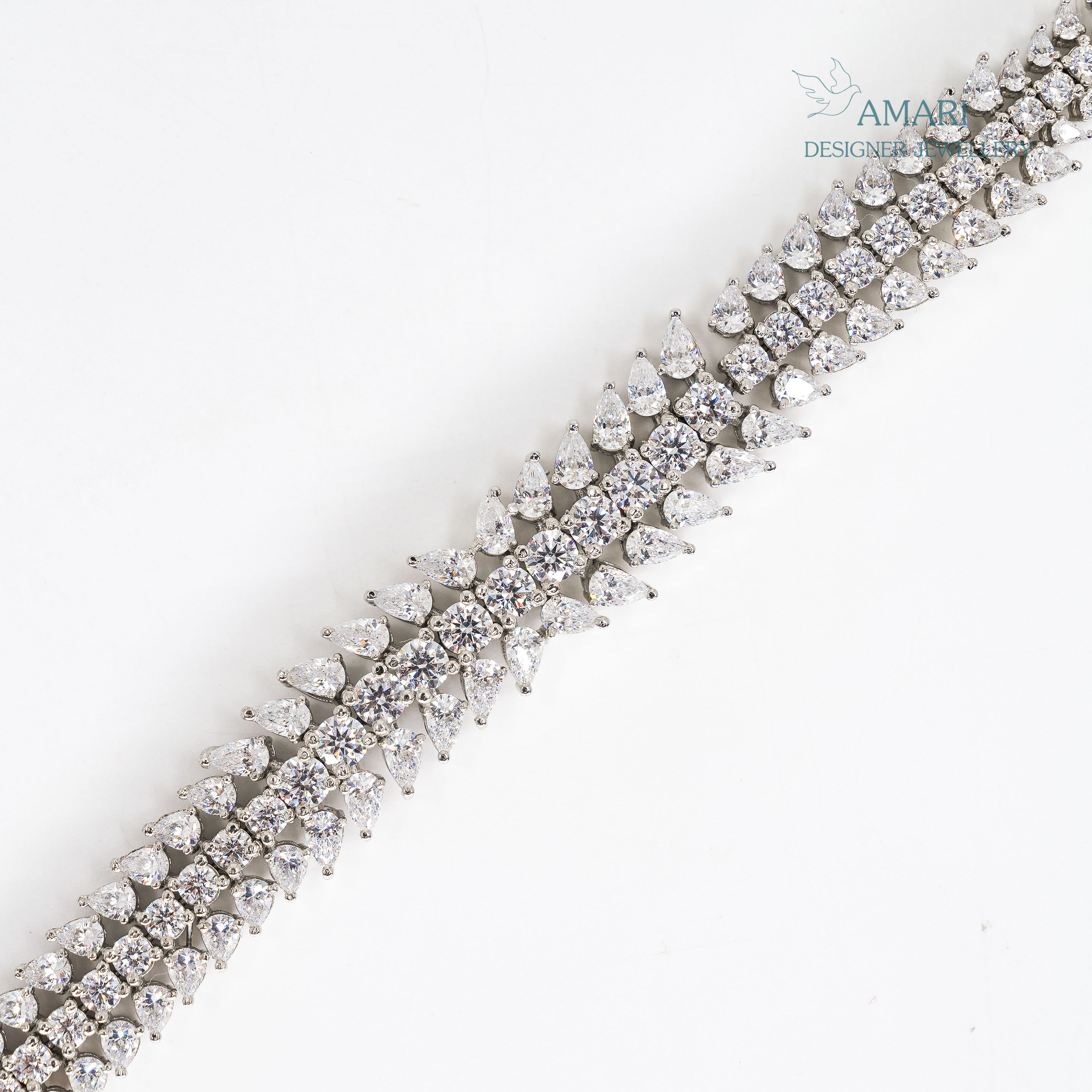 Sparkling Thick Silver Tennis Bracelet -