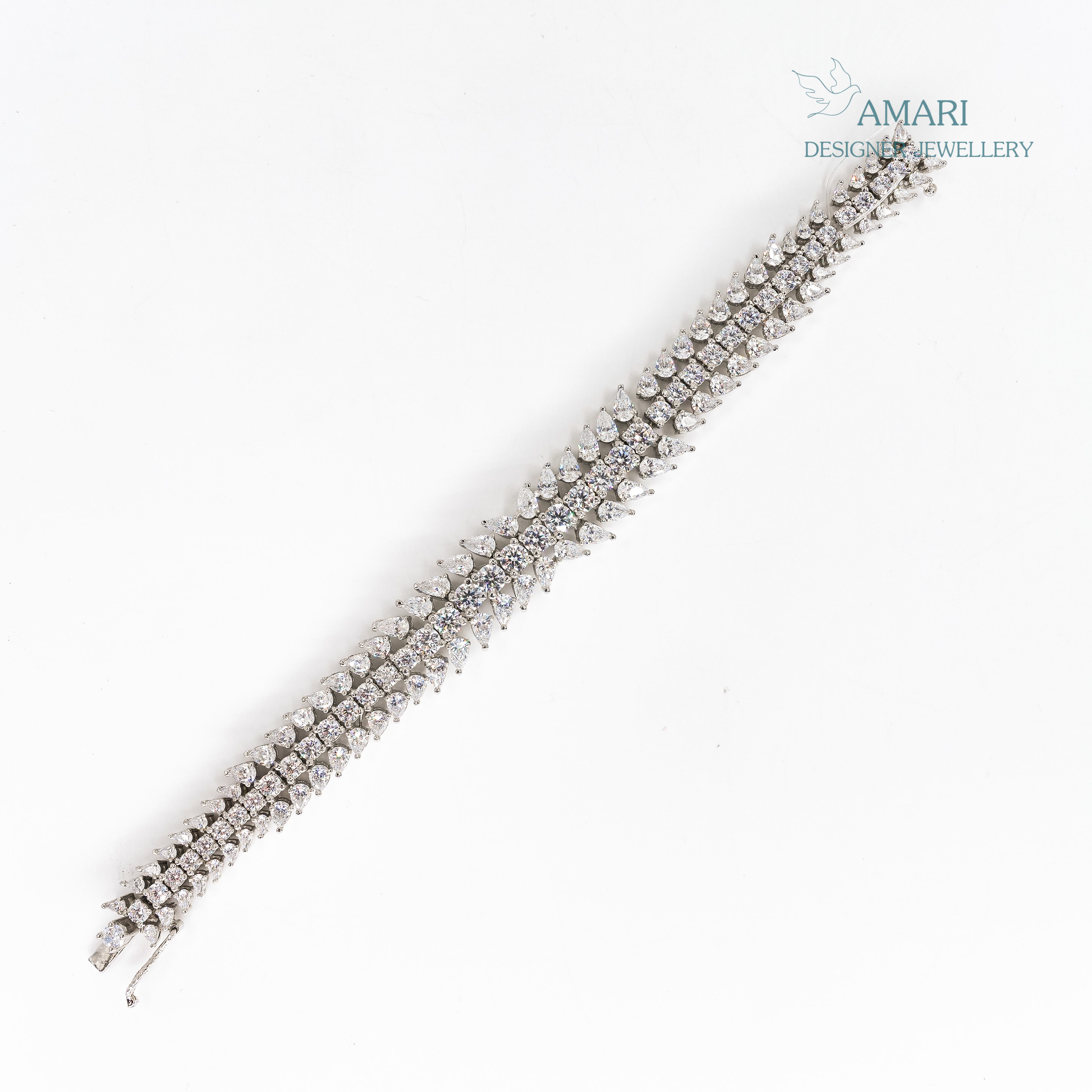 Sparkling Thick Silver Tennis Bracelet -