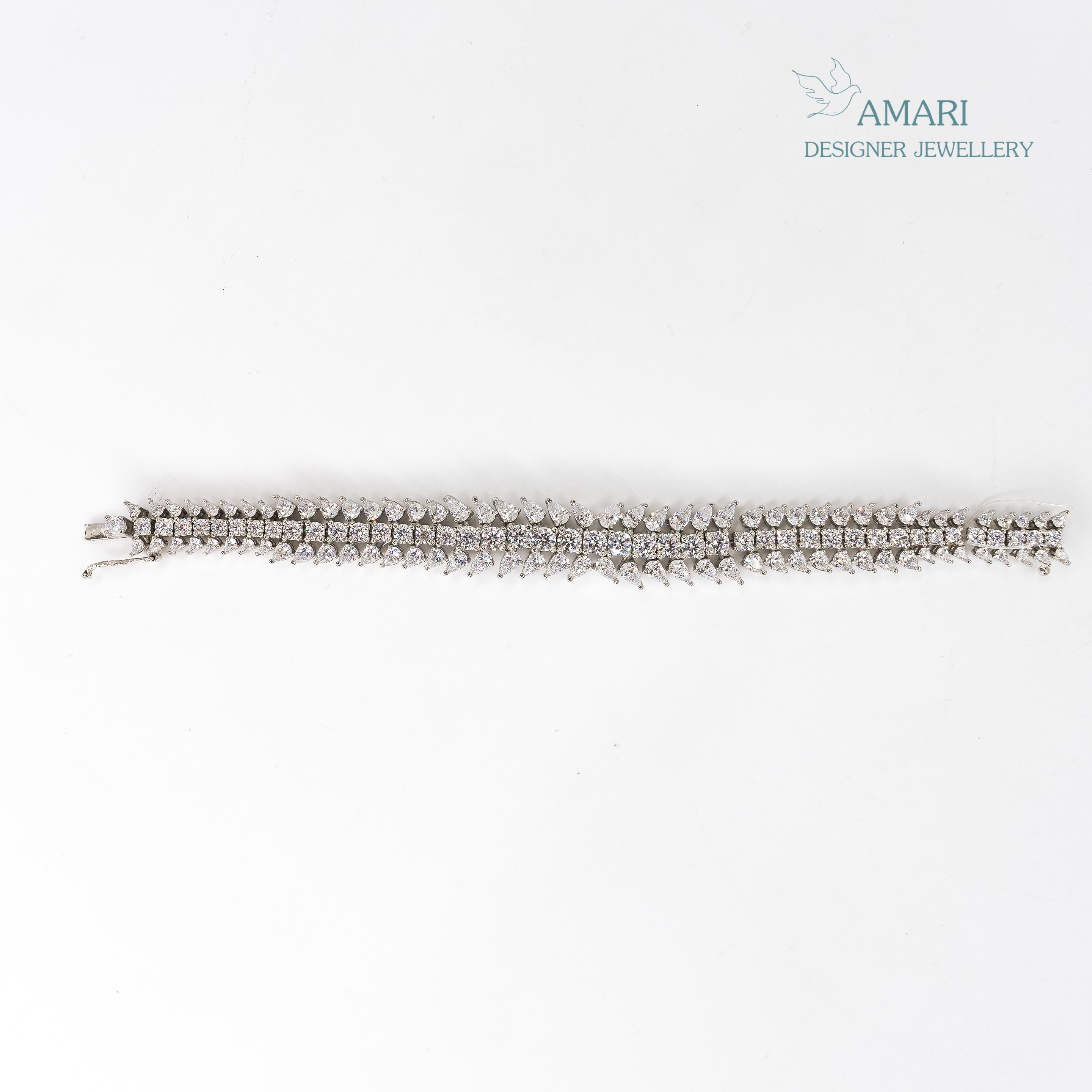 Sparkling Thick Silver Tennis Bracelet -