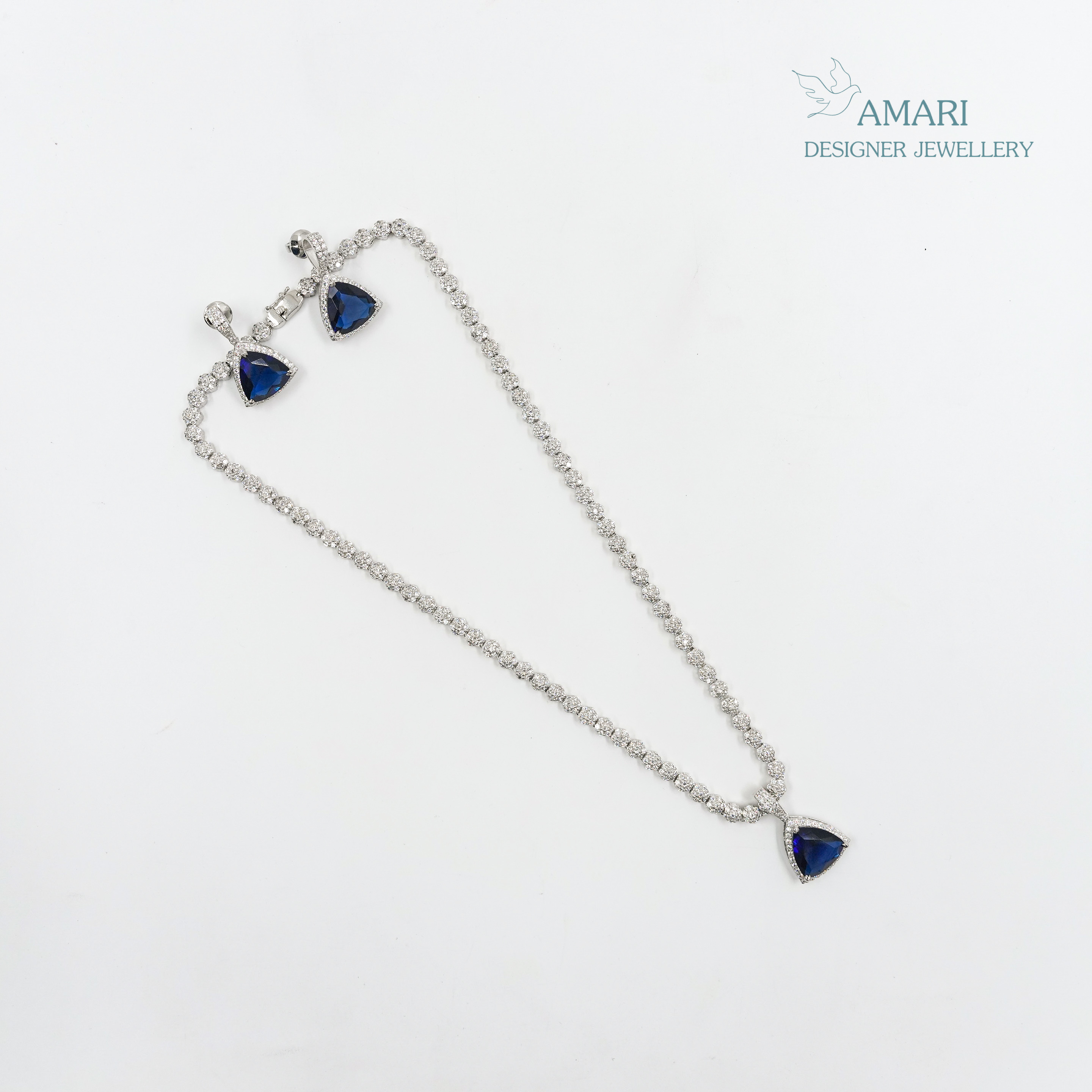 Blue Sapphire Long Necklace -