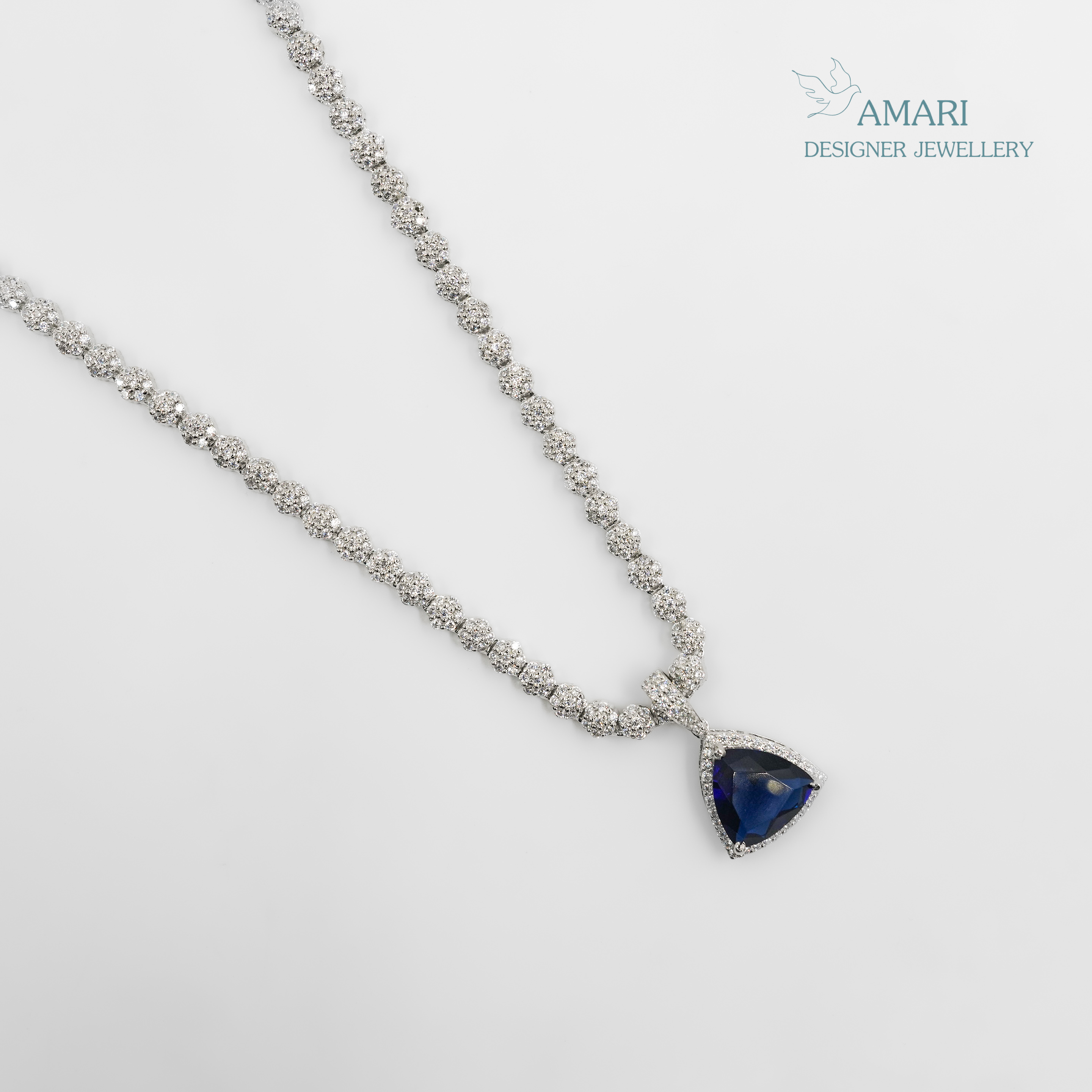 Blue Sapphire Long Necklace -
