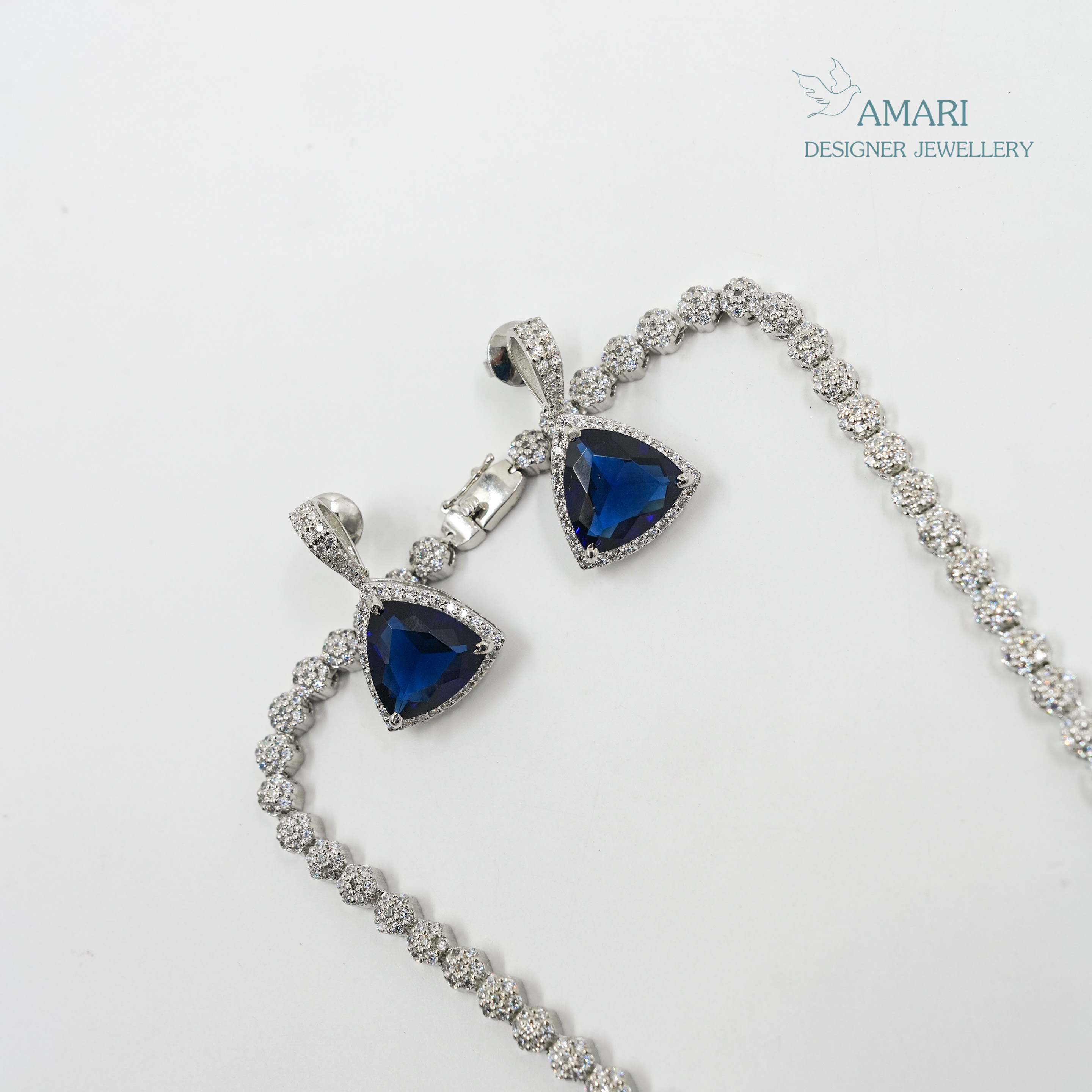 Blue Sapphire Long Necklace -