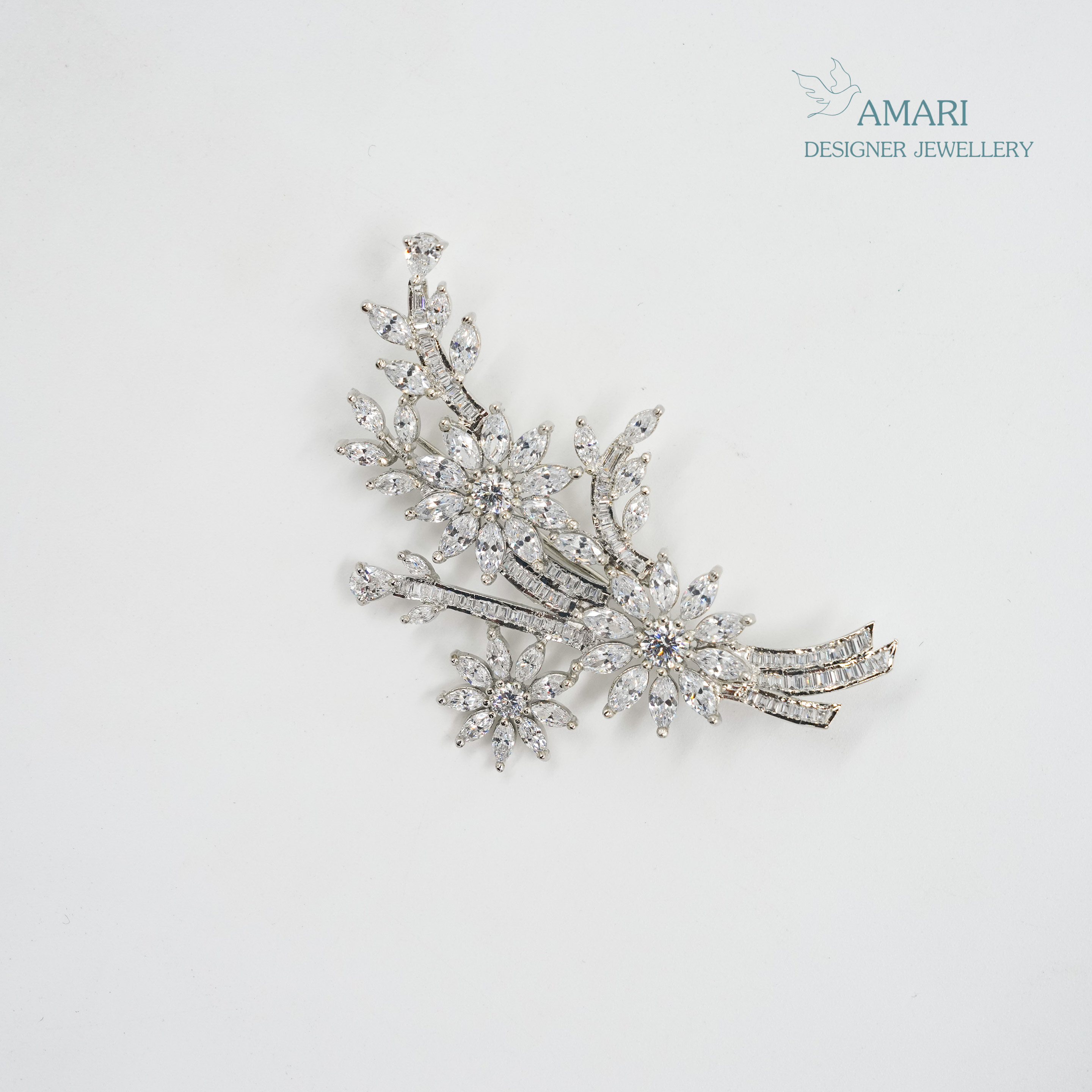 Classic Stunning Silver Brooch -