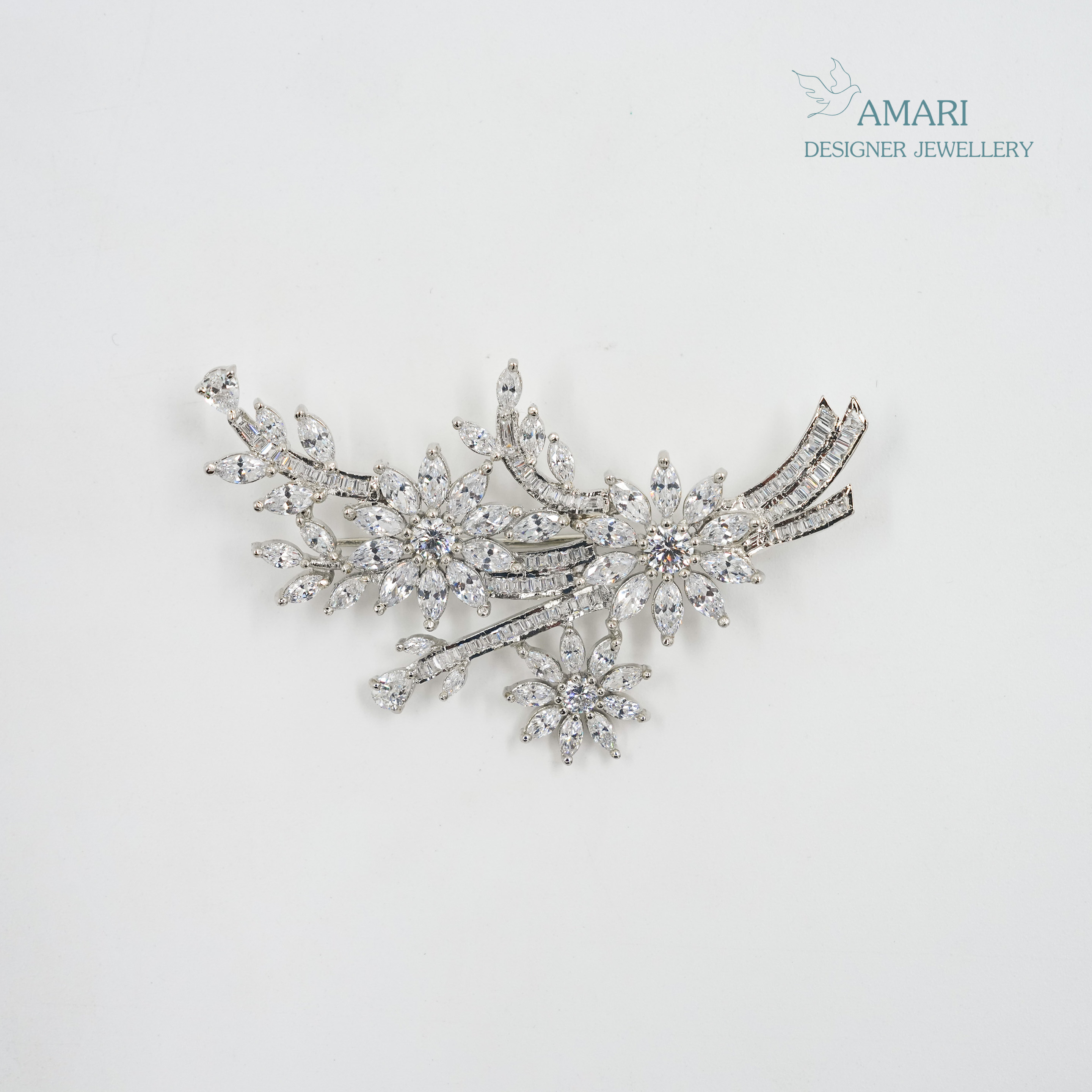 Classic Stunning Silver Brooch -