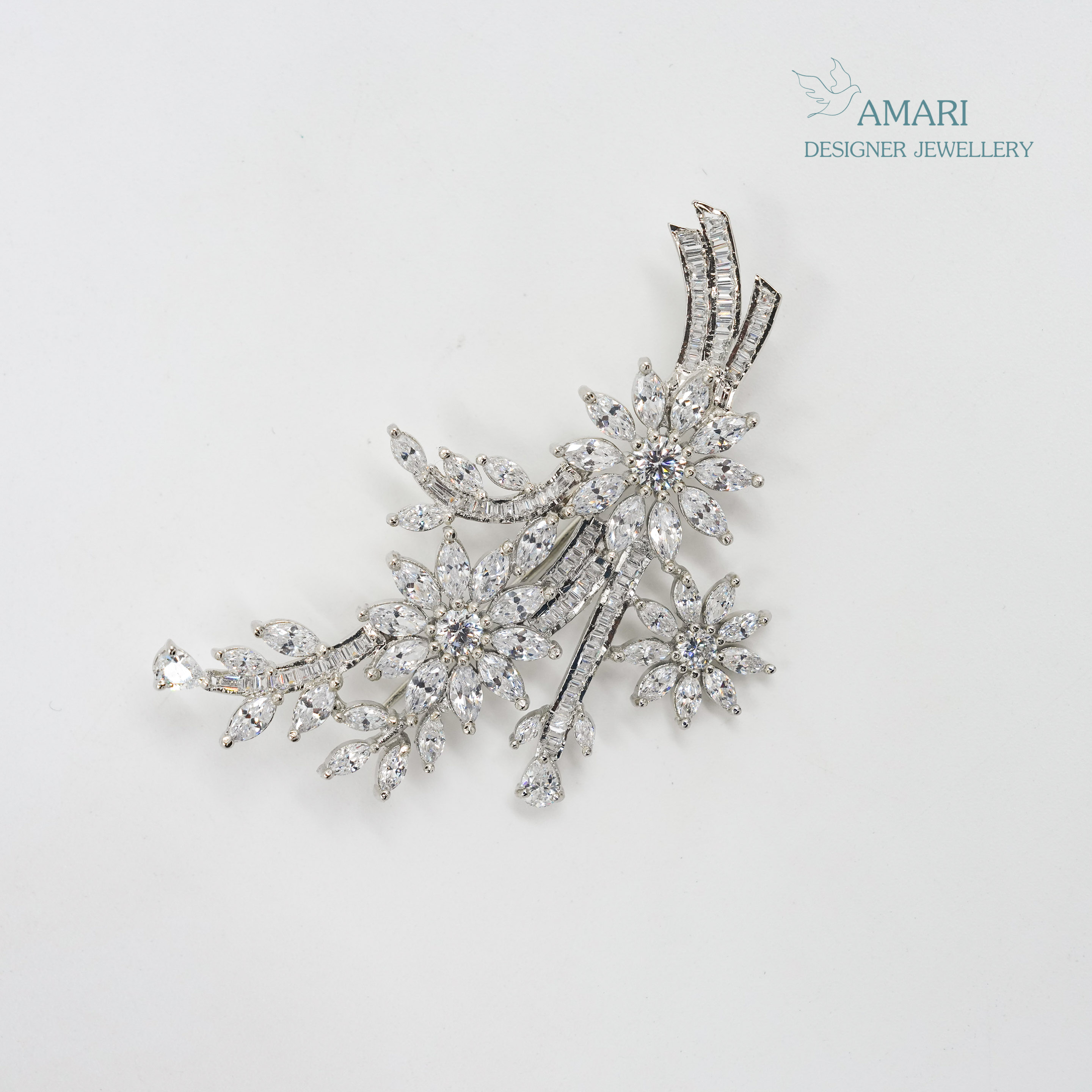 Classic Stunning Silver Brooch -