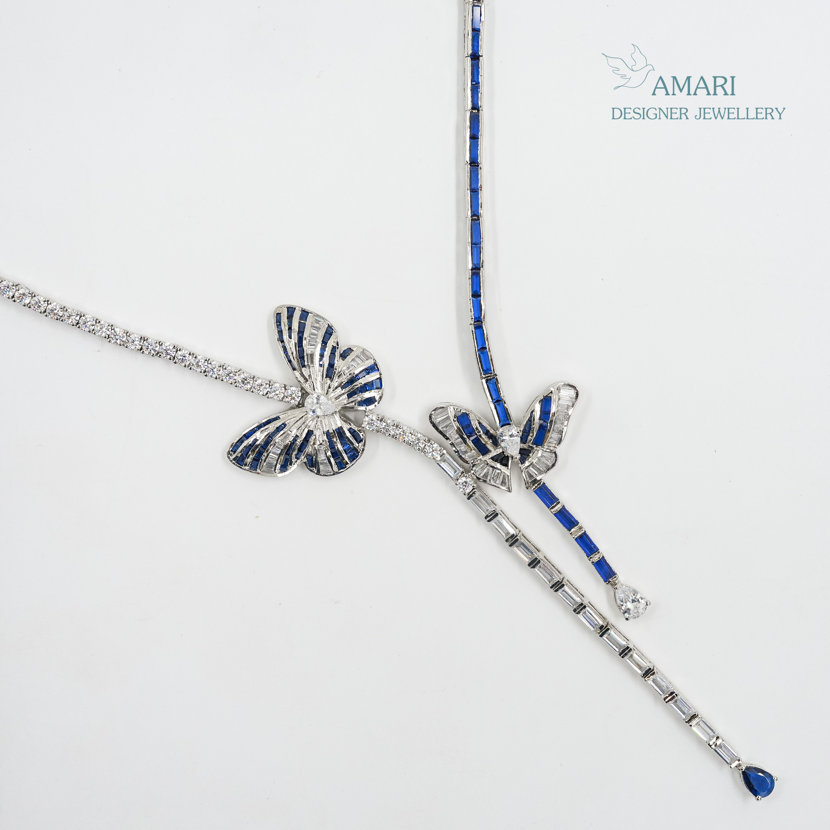 Sparkling With Butterfly Drop Necklace -