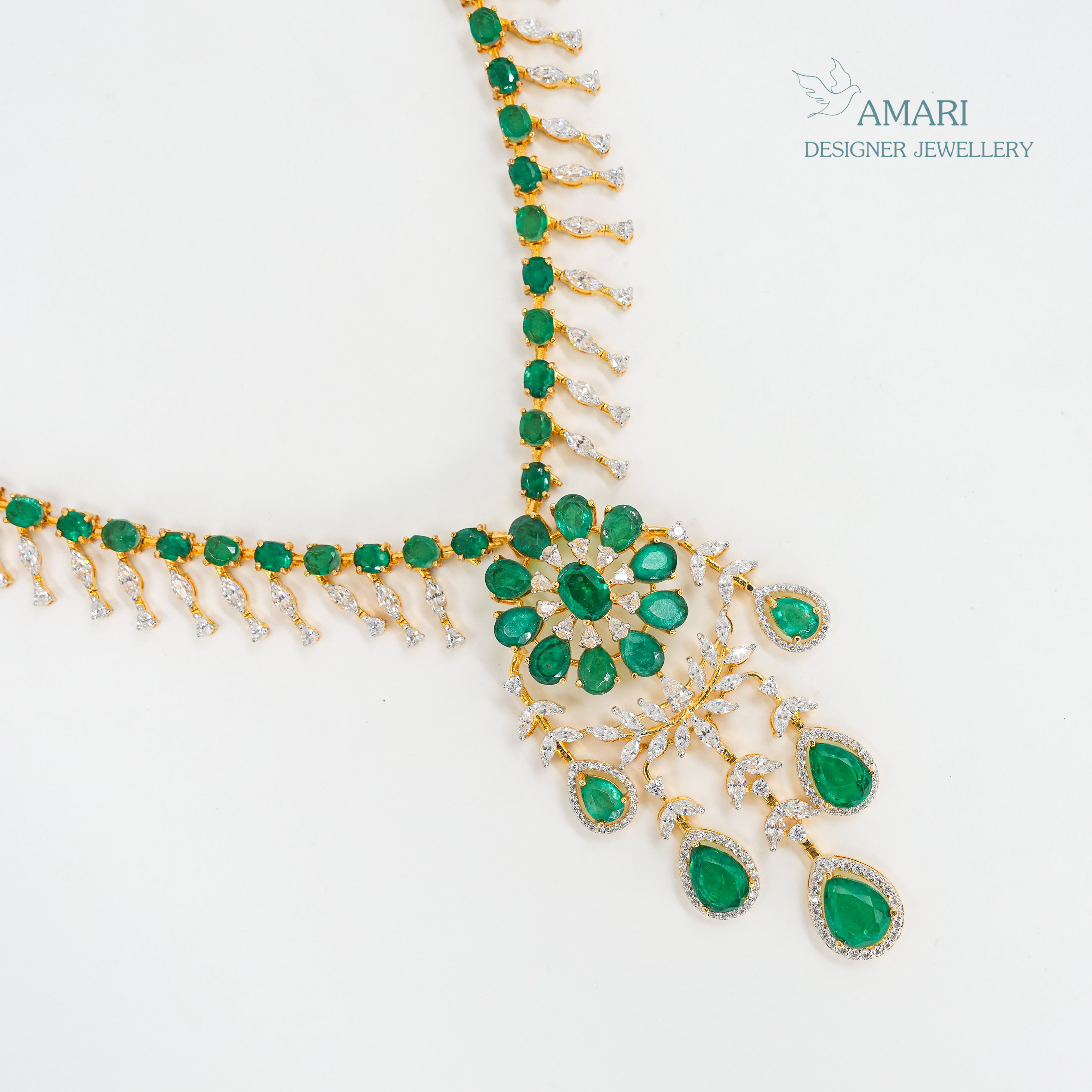 Emerald drop Necklace -