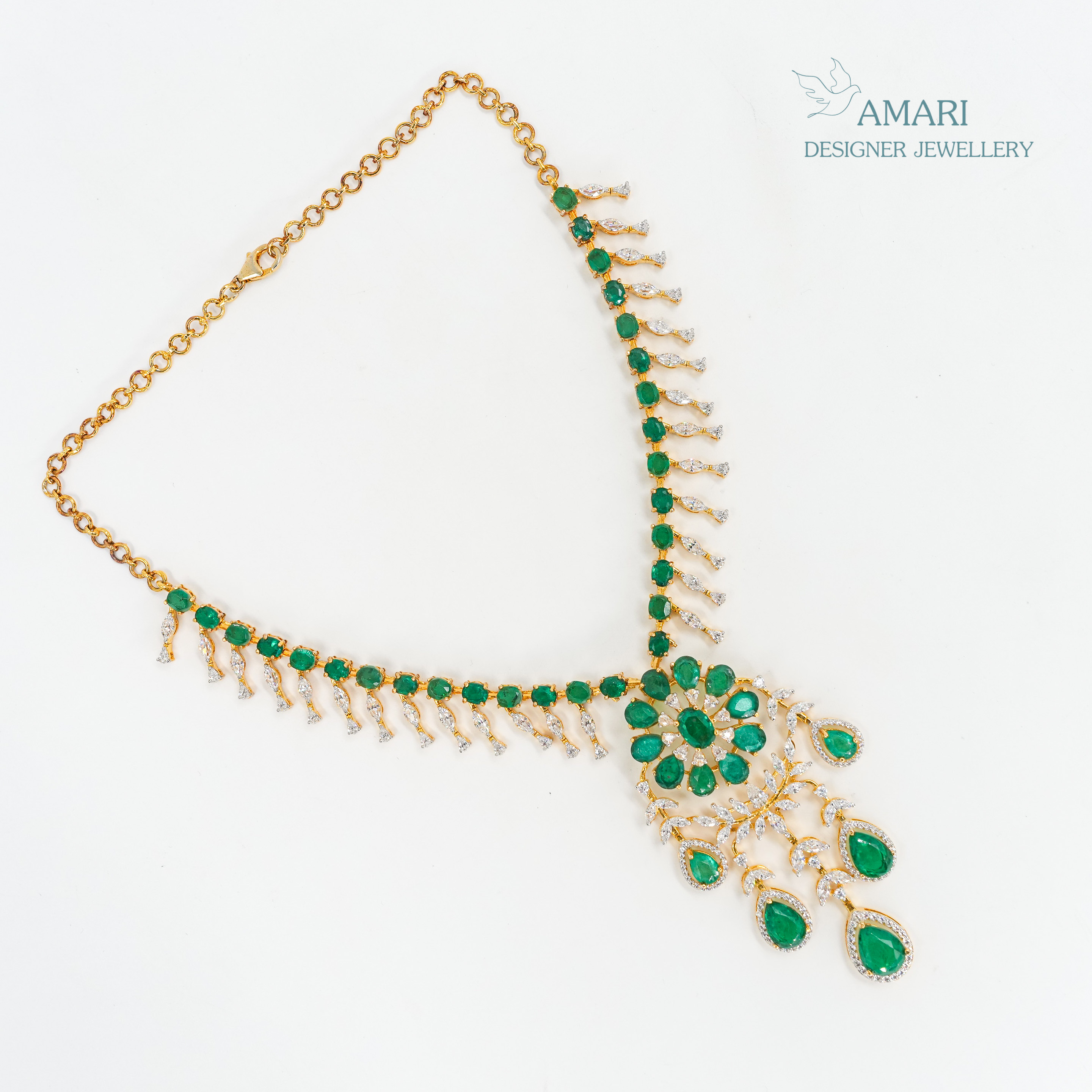 Emerald drop Necklace -