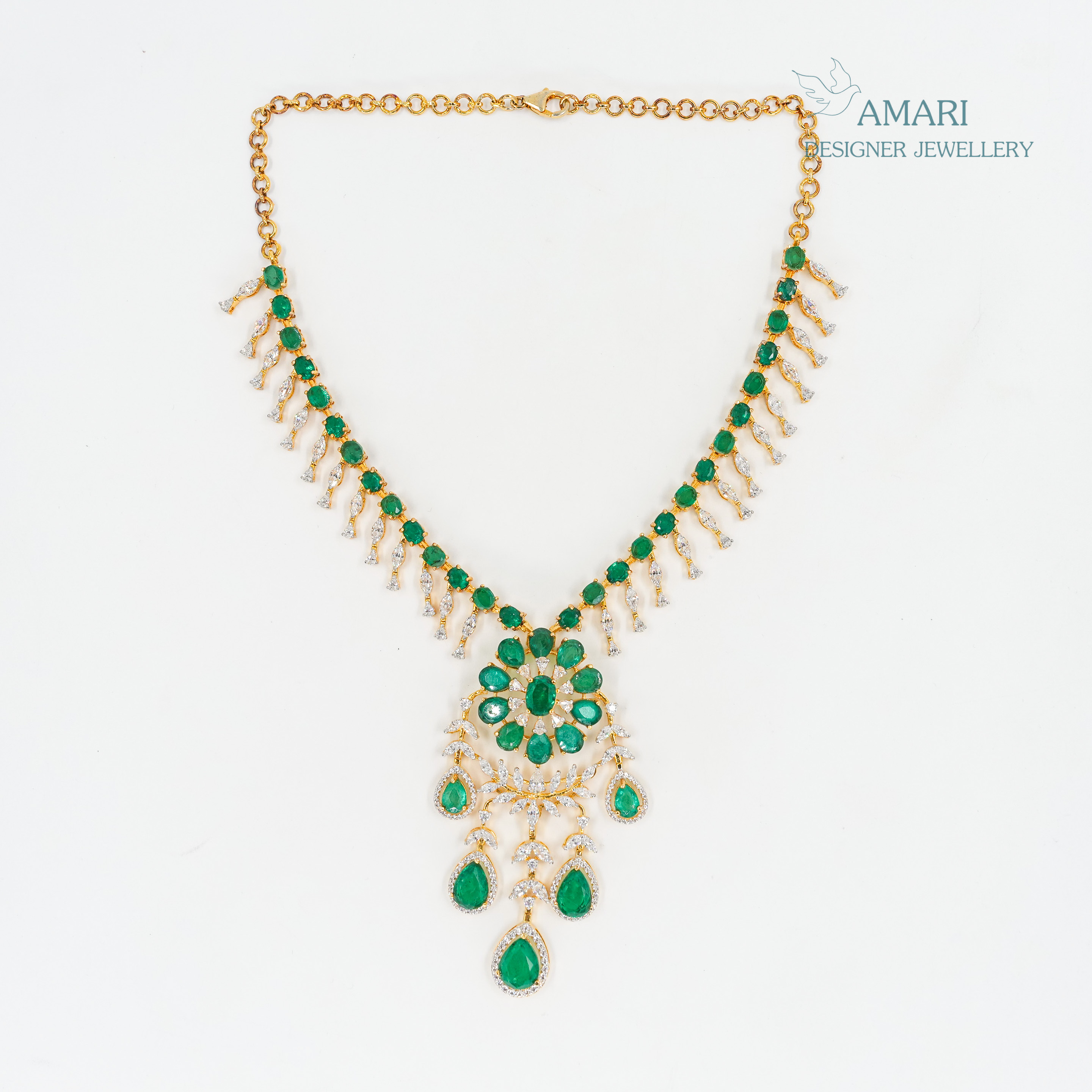 Emerald drop Necklace -
