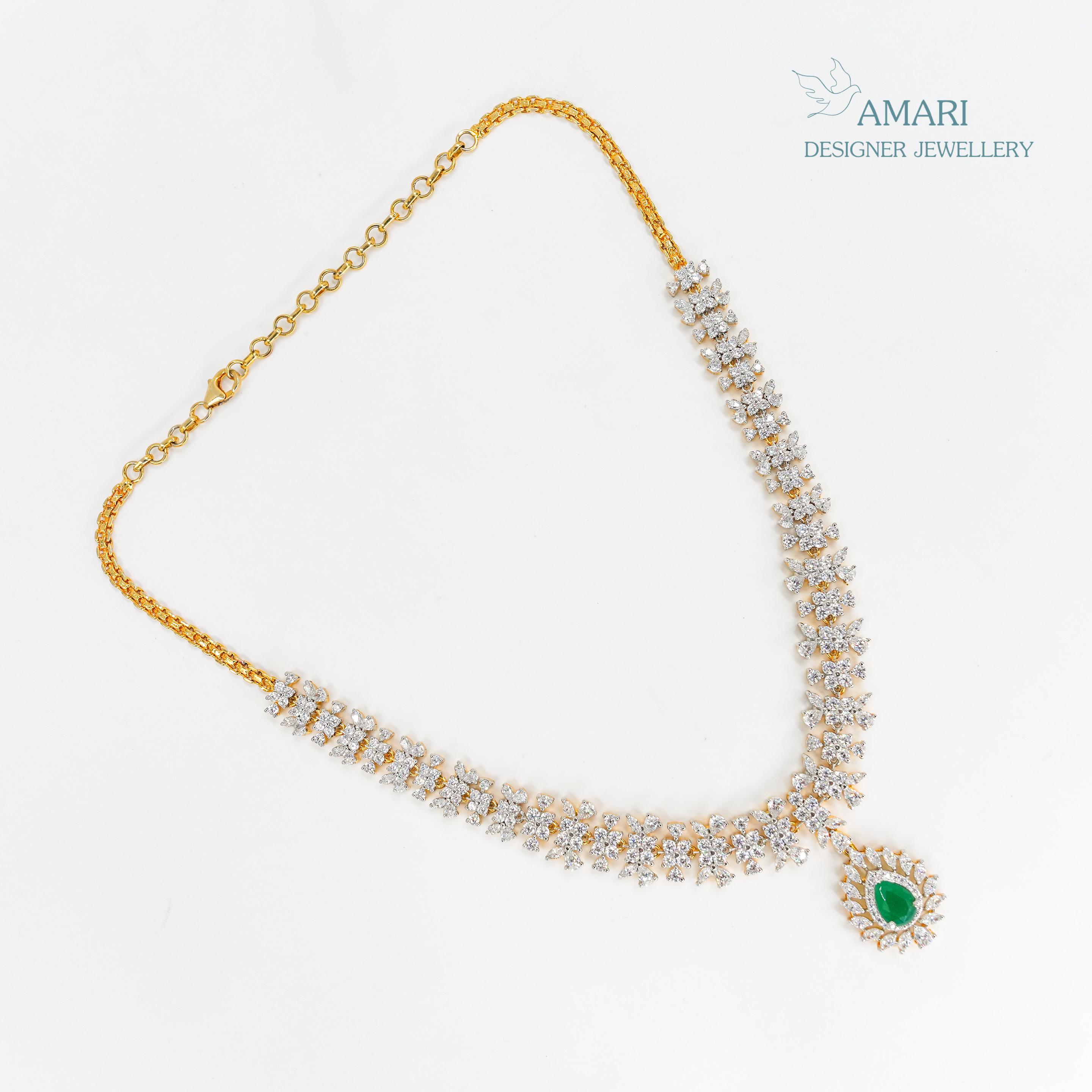 Green emerald stone Necklace -
