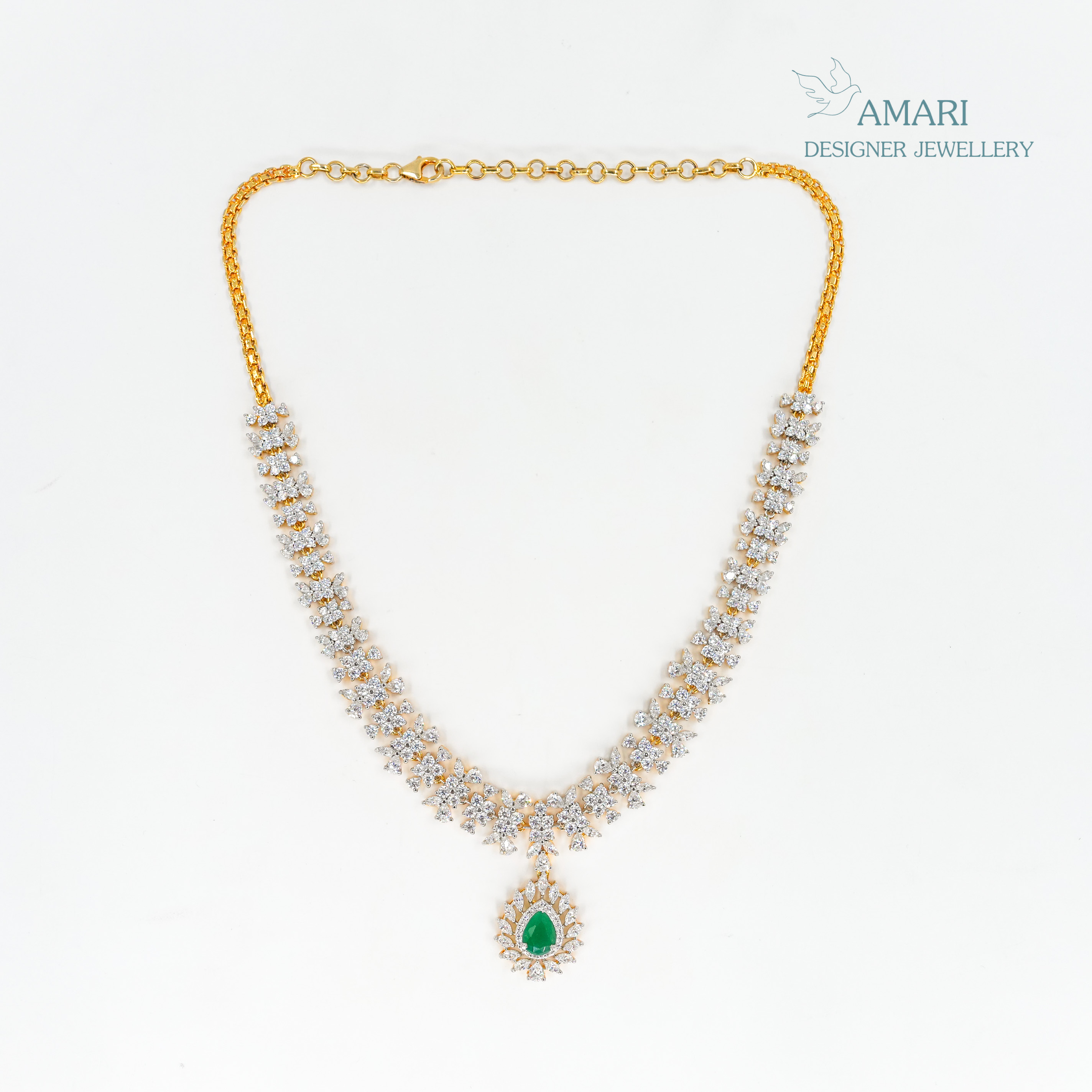 Green emerald stone Necklace -