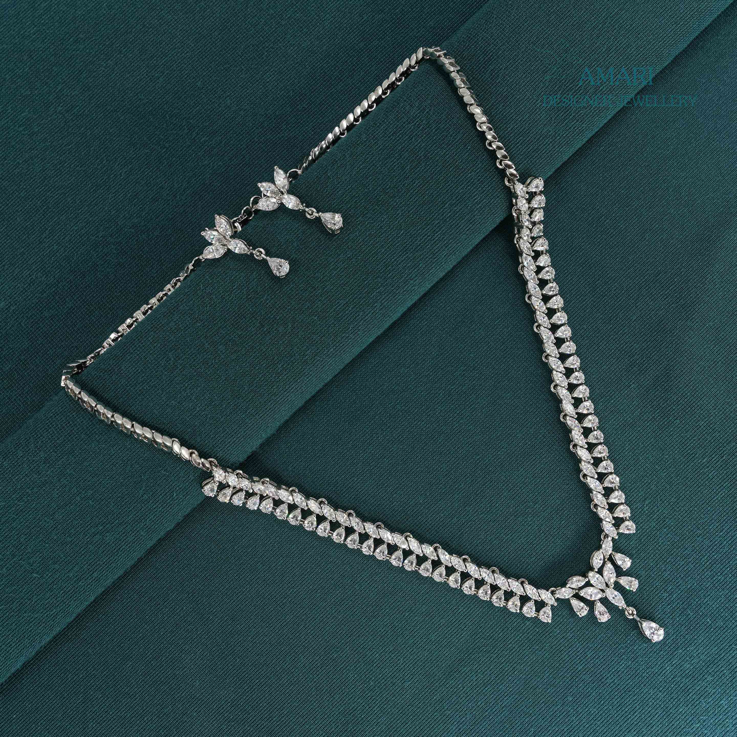 Minimalistic with white stone Necklace -