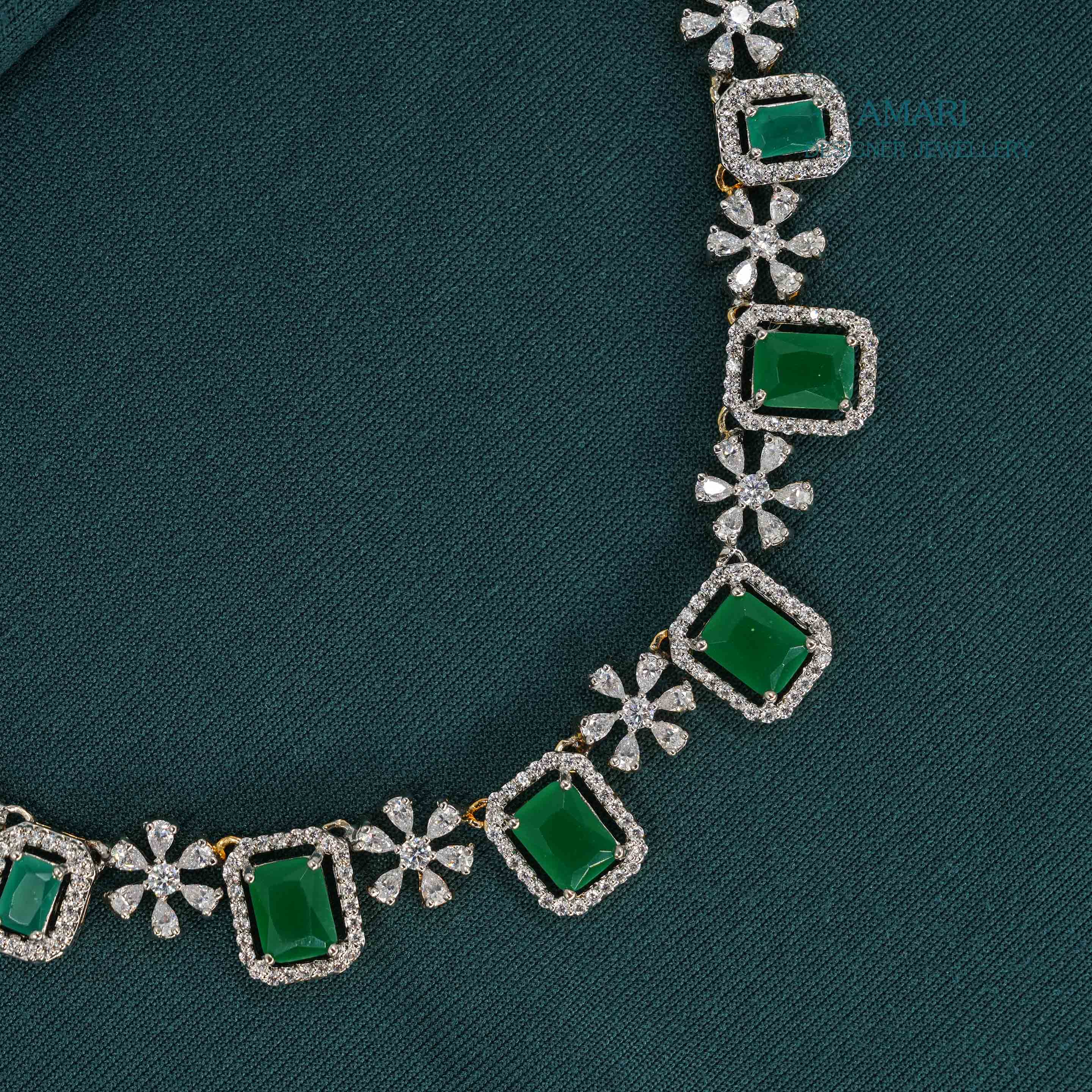 Line of Emerald and Ruby nNecklace -